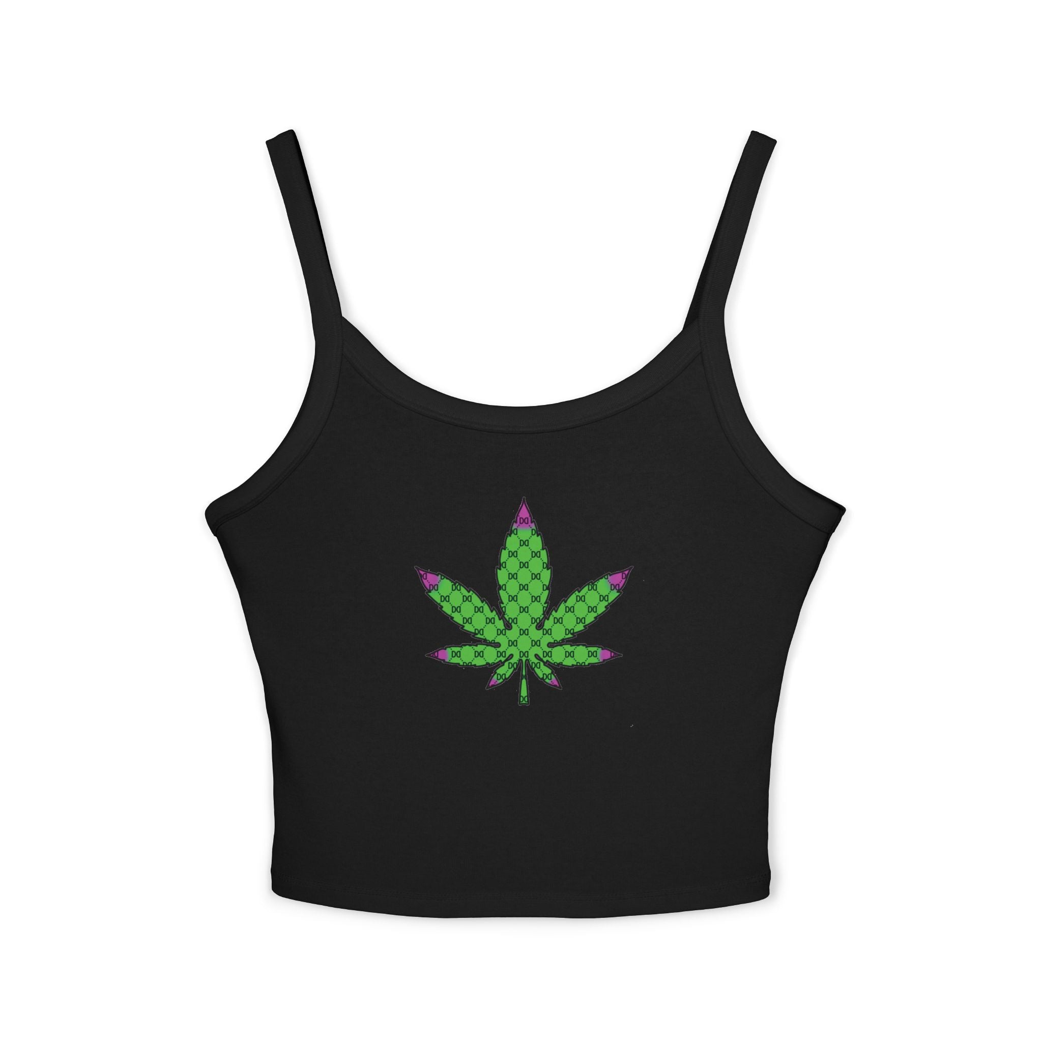 Cannabis Leaf w/DD Monogram Spaghetti Strap Tank Top