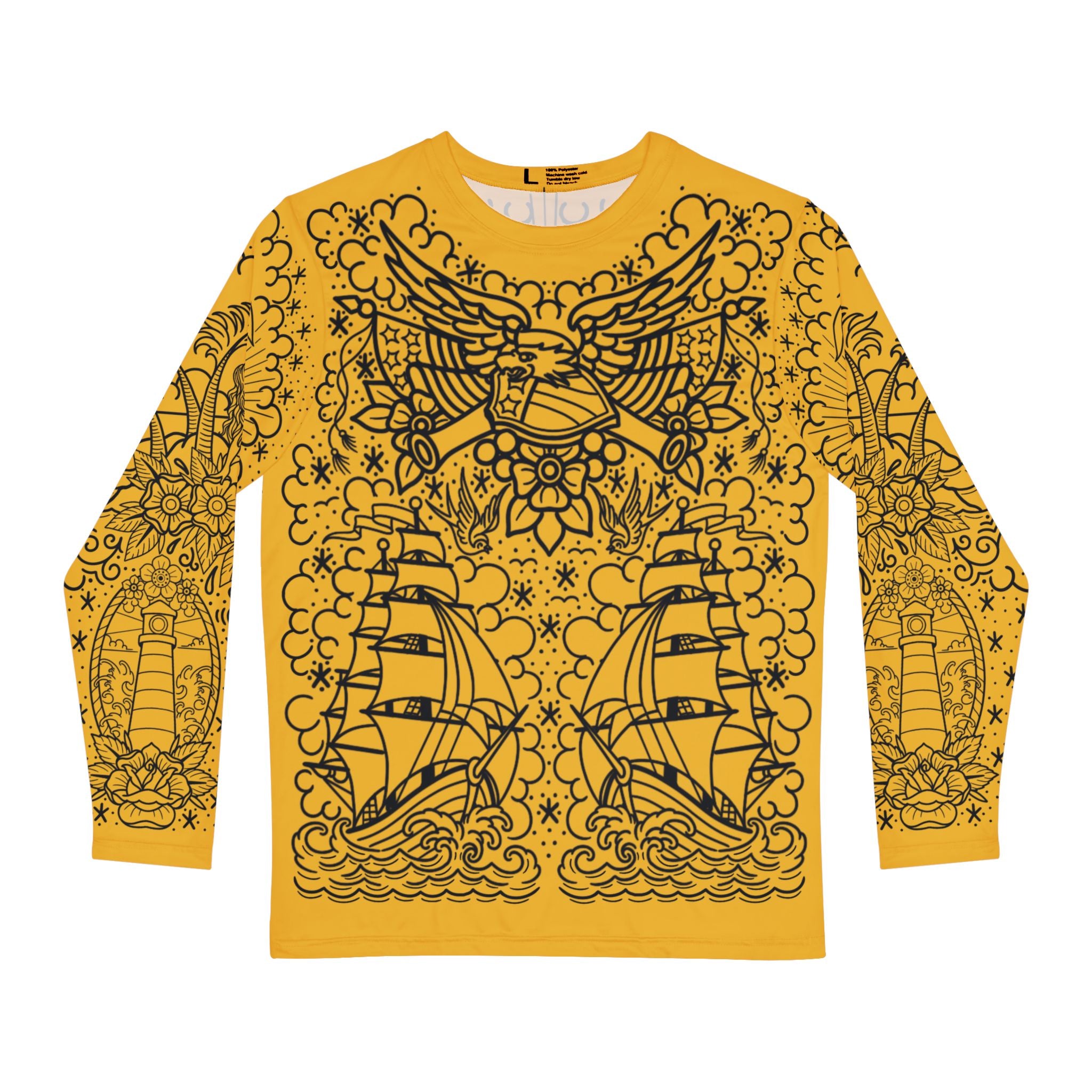 Traditional American Tattoo Body Suit Unisex Longsleeve T-Shirt AOP