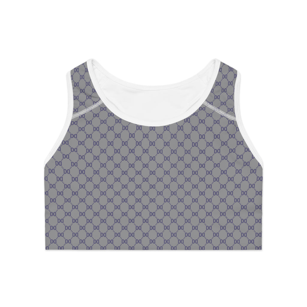 DD Custom Monogram Pattern Sports Bra AOP