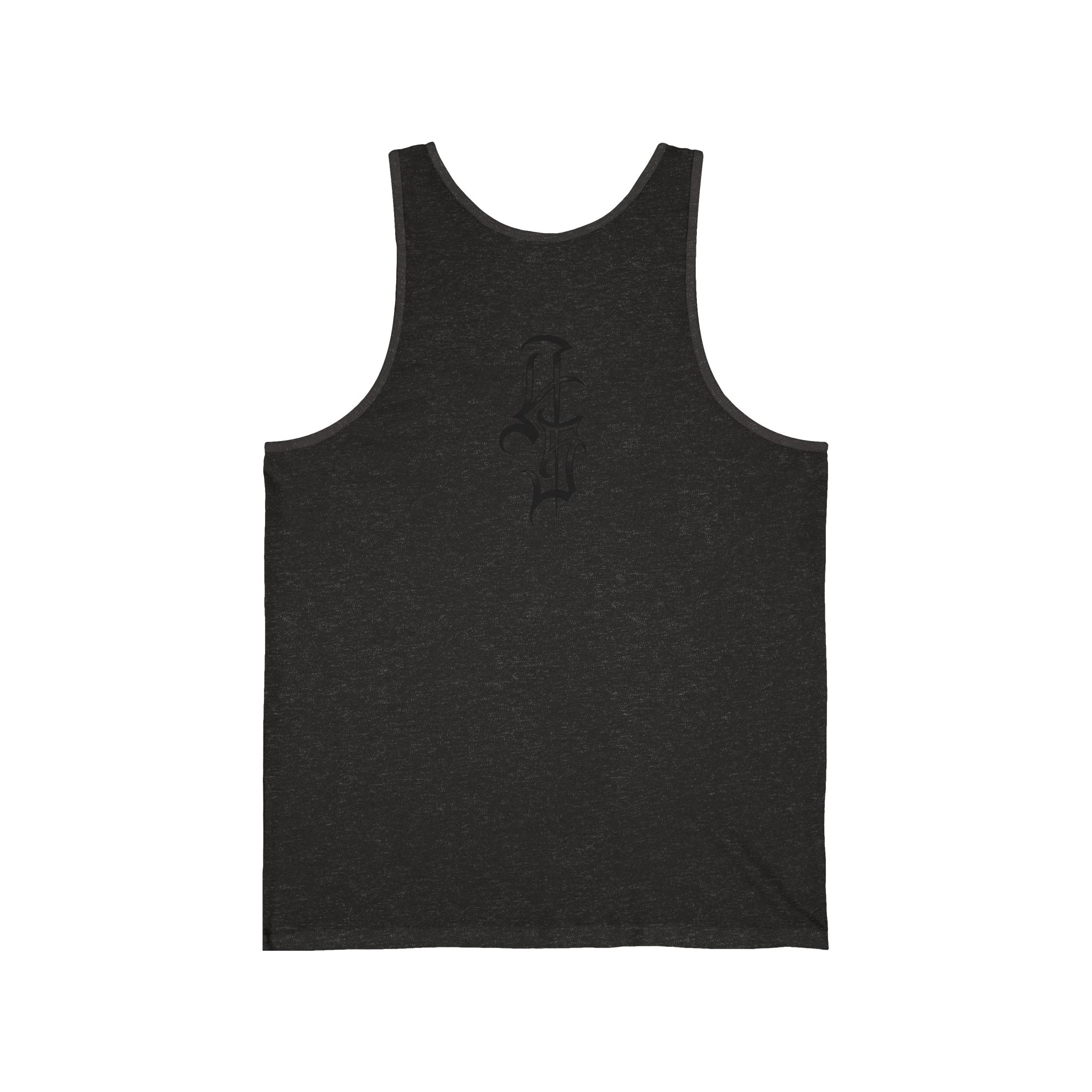 DD Custom Script Lettering W/Gothic Old English Unisex Jersey Tank Top