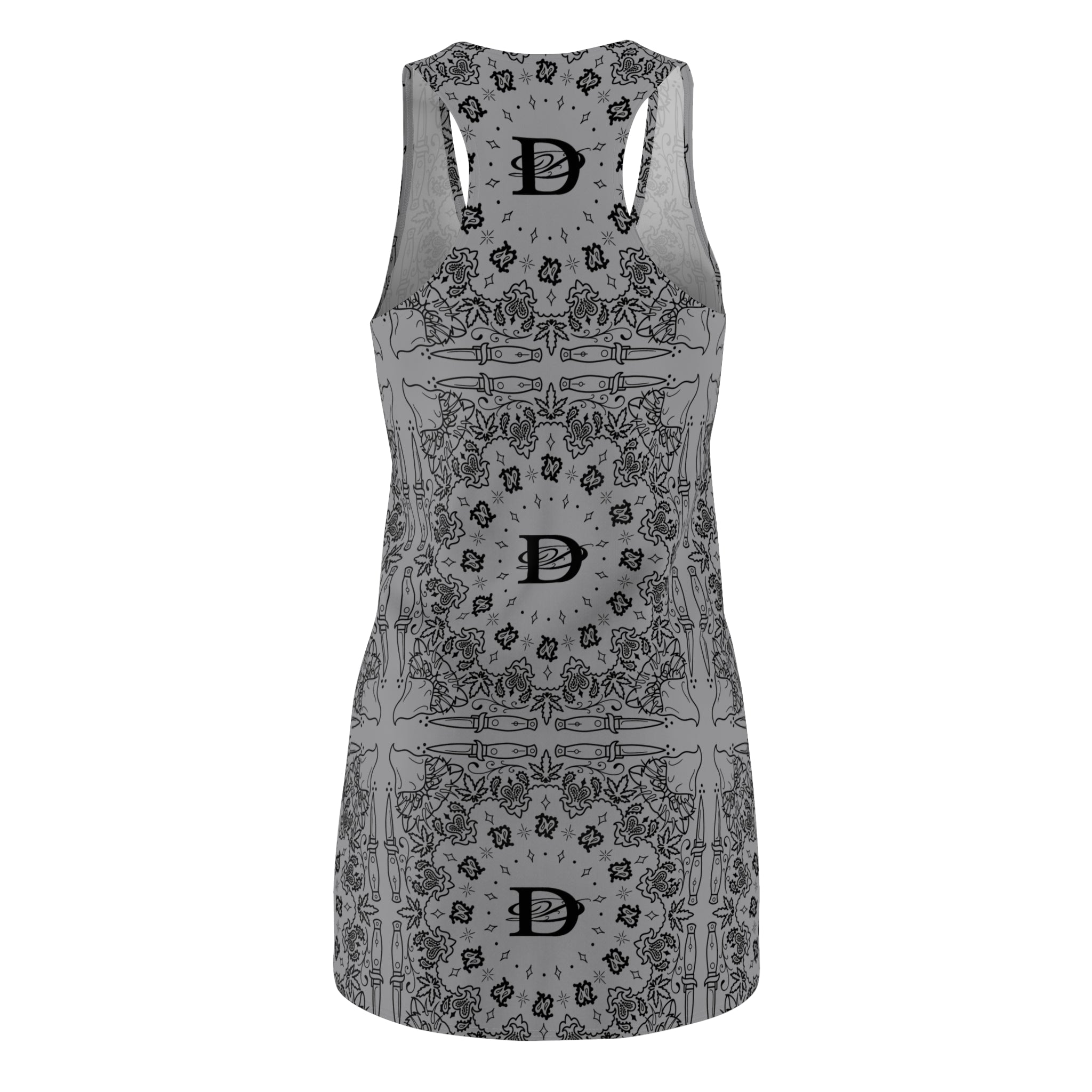 DD Custom Bandana Pattern Women's Racerback Dress AOP