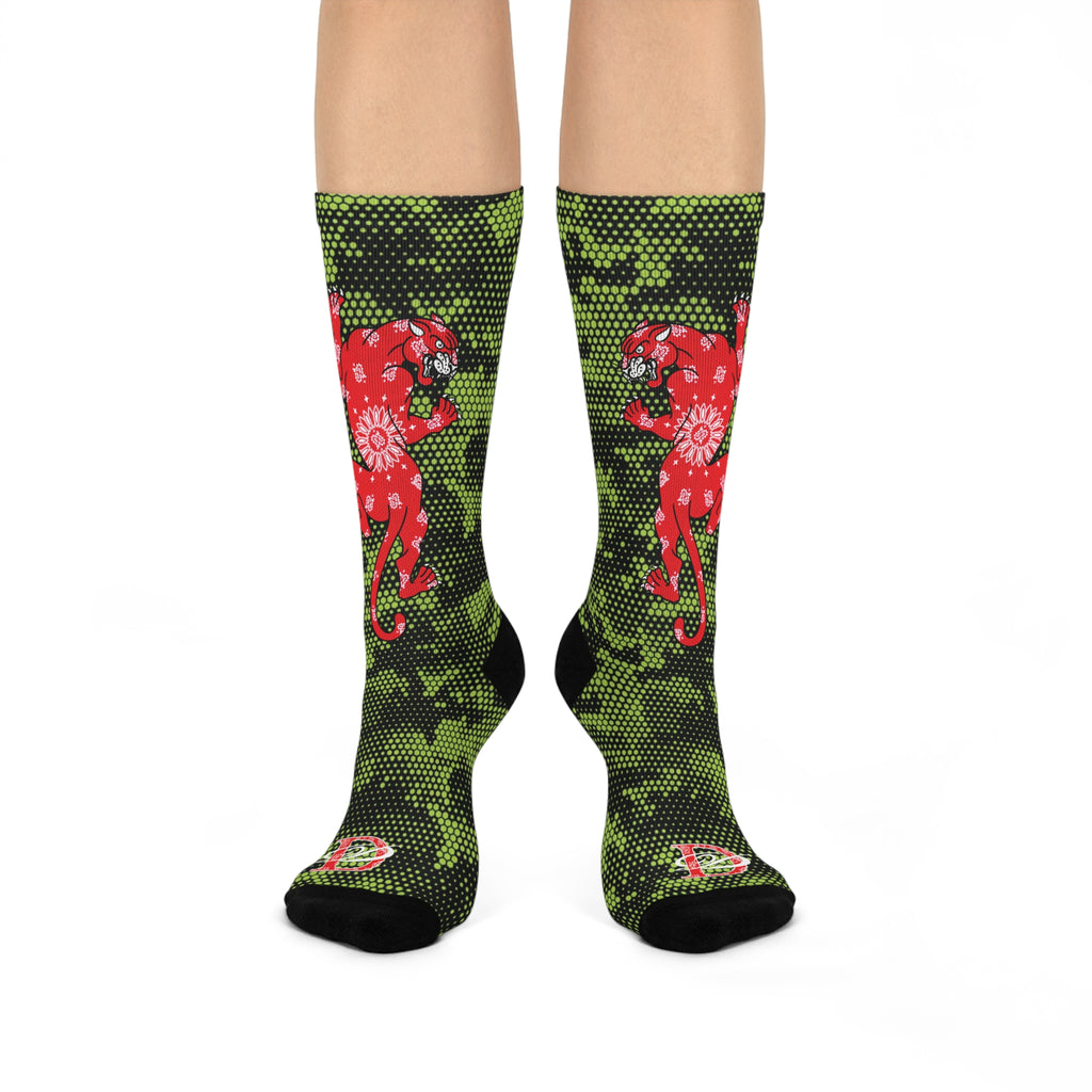 DD Climbing Panther Digital Hexagon Camo Crew Socks AOP