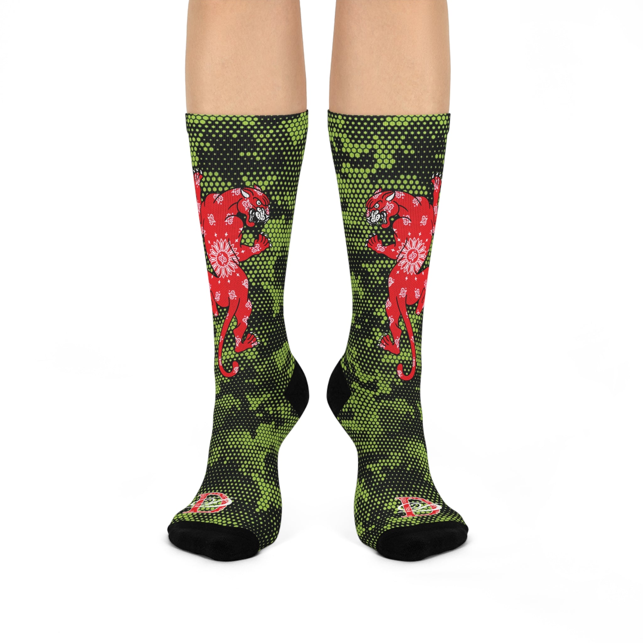 DD Climbing Panther Digital Hexagon Camo Crew Socks AOP