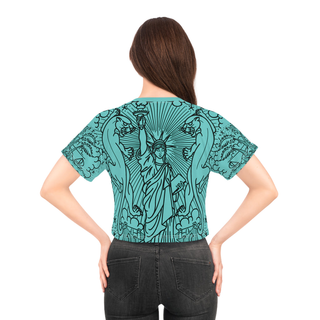 American Traditional Tattoo Body Suit Women's Crop Tee AOP