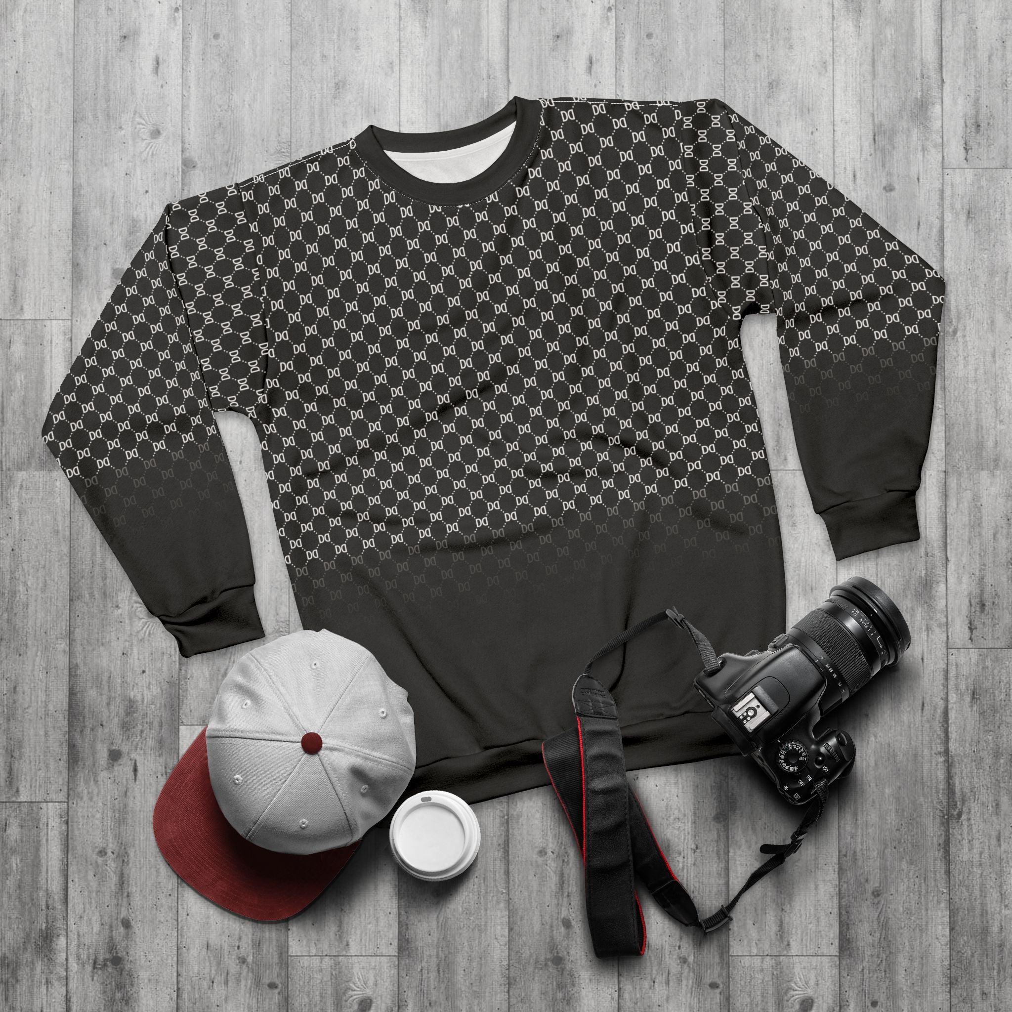 DD Fading Custom Monogram Pattern Unisex Sweatshirt AOP
