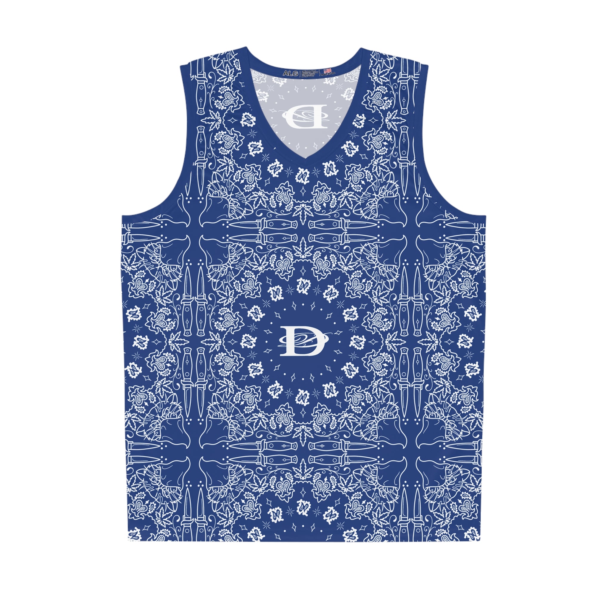 DD Custom Bandana Print Basketball Jersey AOP