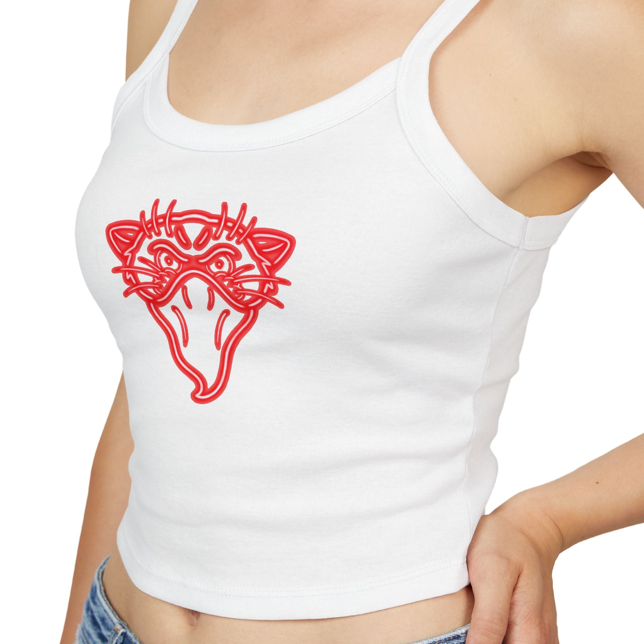 Neon Bandito Panther Design Spaghetti Strap Woman's Tank Top