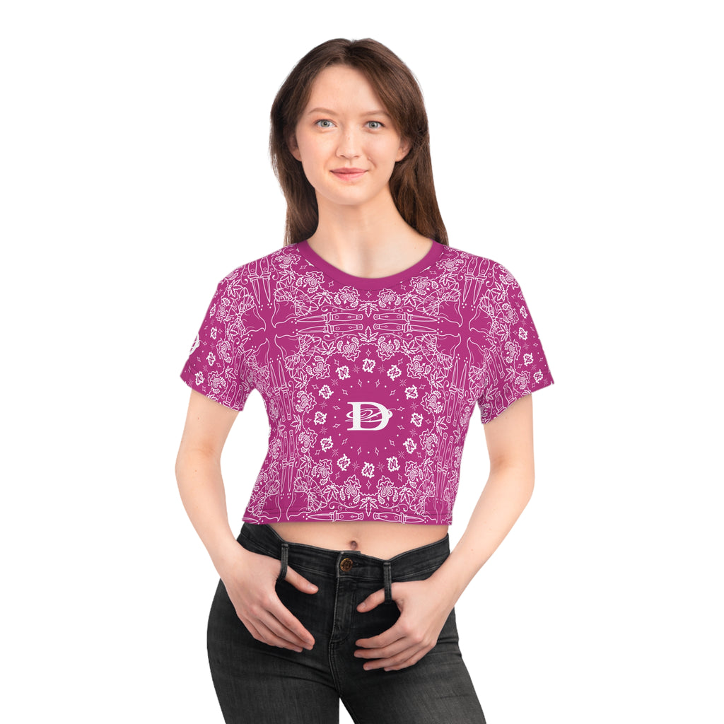 DD Custom Bandana Print Crop Top T-Shirt AOP
