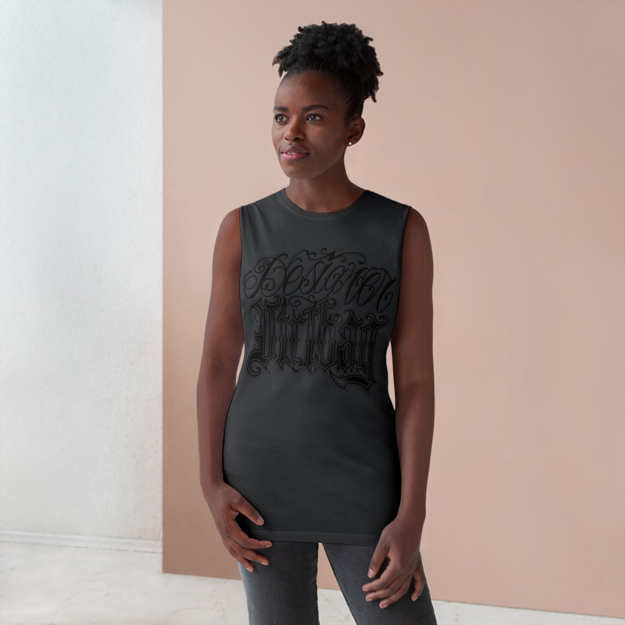 DD Custom Script Lettering w/Gothic Old English Unisex High Quality Barnard Tank