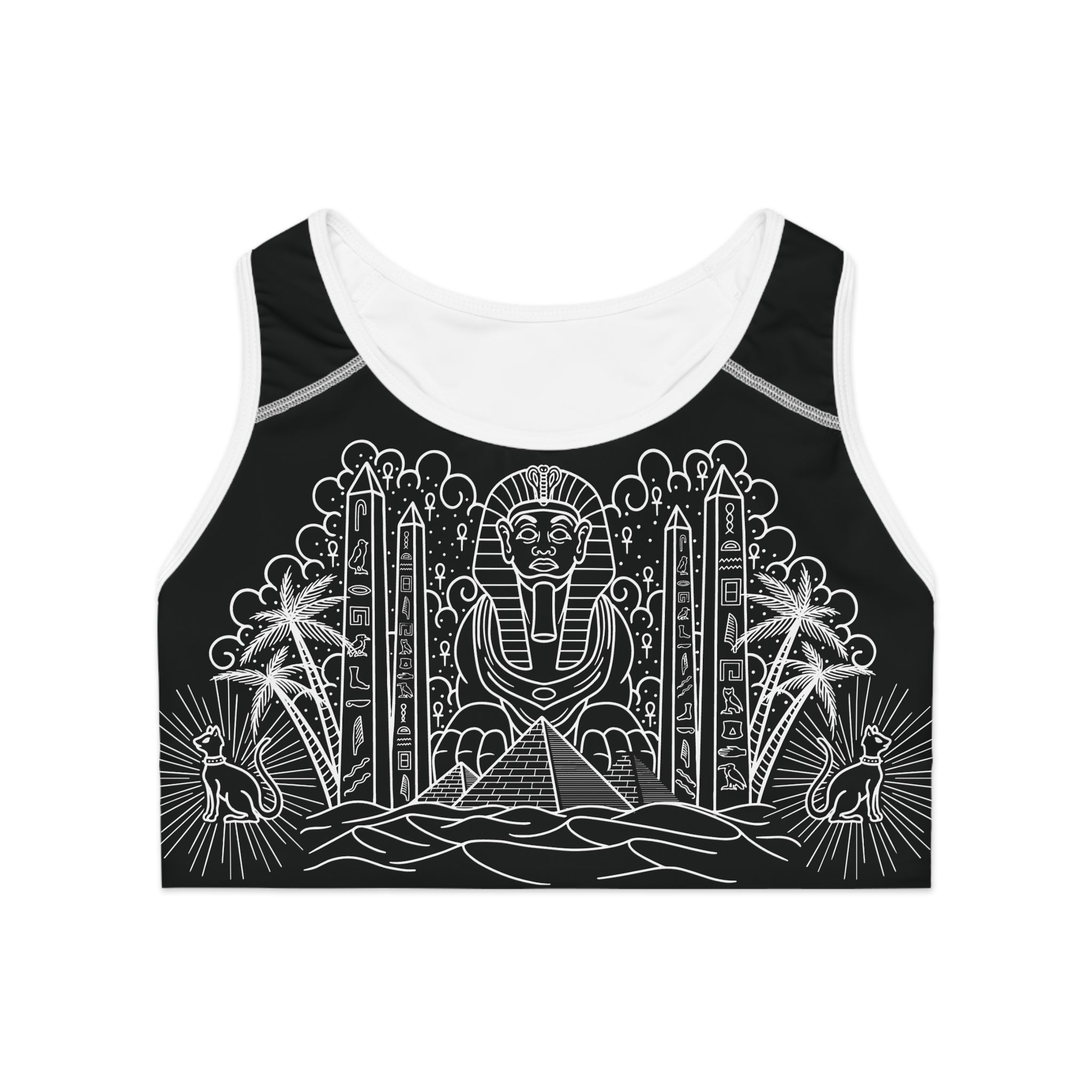 Ancient Egypt Full Body Tattoo Print Sports Bra AOP