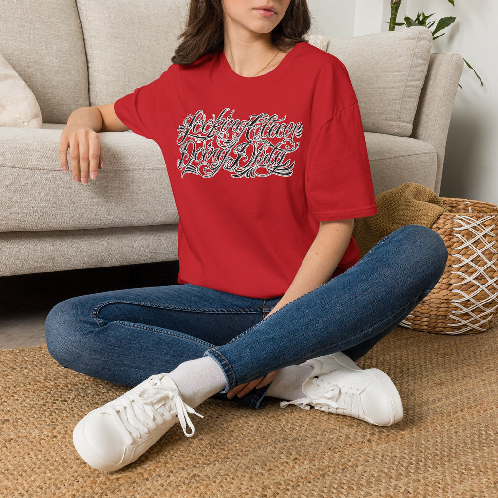 "Looking Clean, Doing Dirty" Tattoo Script Softstyle Unisex T-Shirt