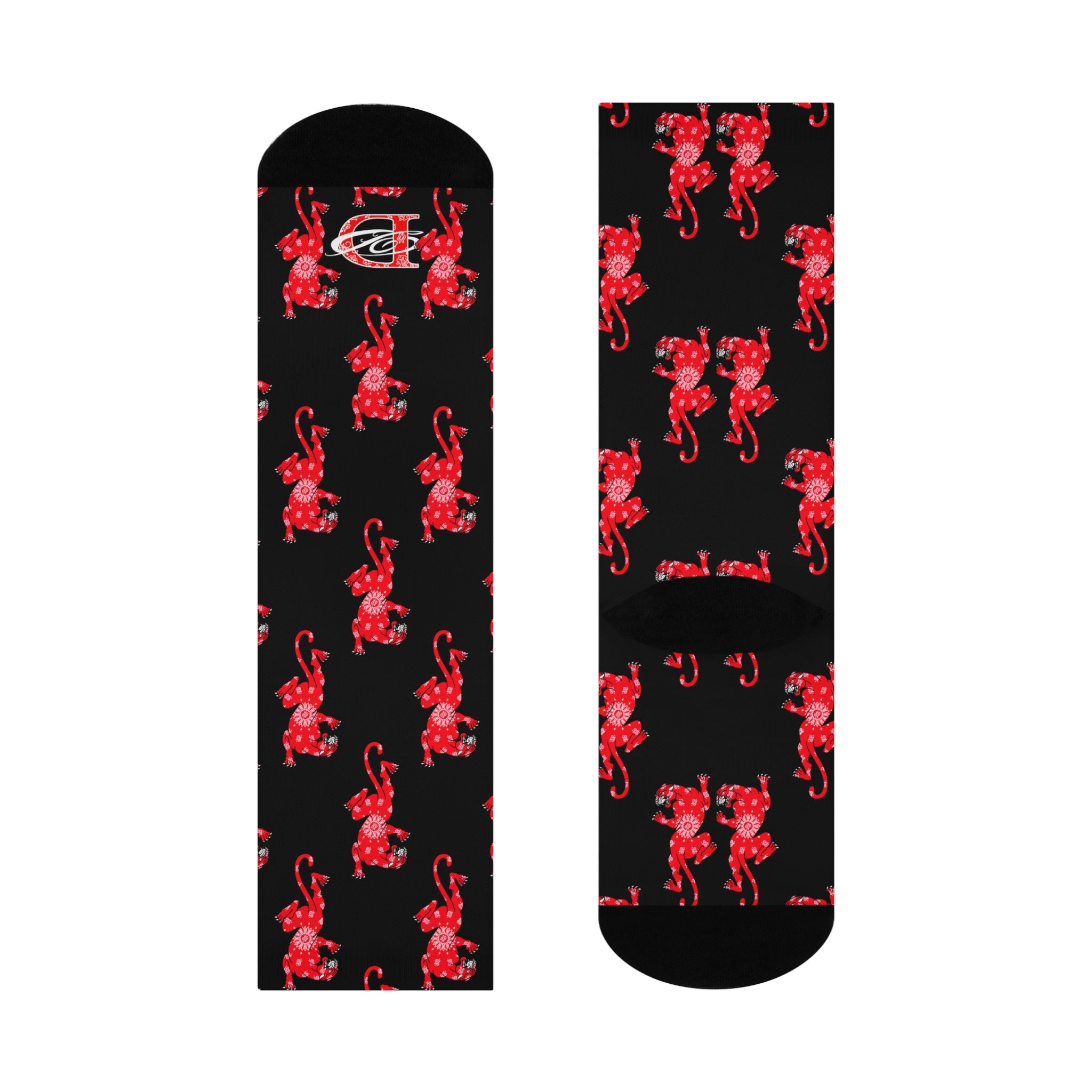 Climbing Bandana Panther Pattern Crew Socks AOP