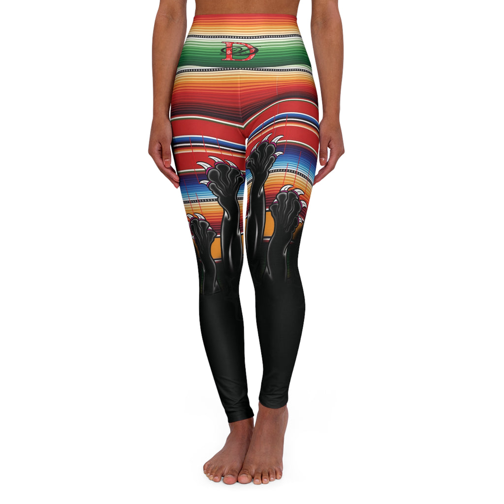 Clawing Panther Paws Print High Waisted Yoga Leggings (AOP)