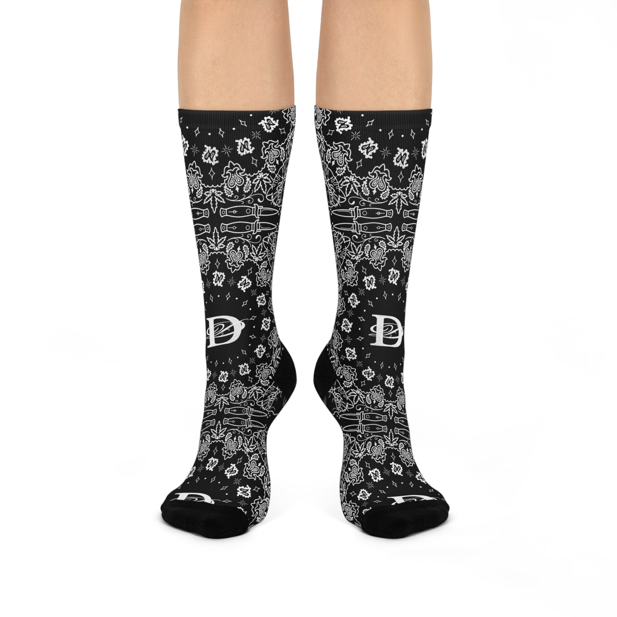 DD Custom Bandana Print Crew Socks AOP