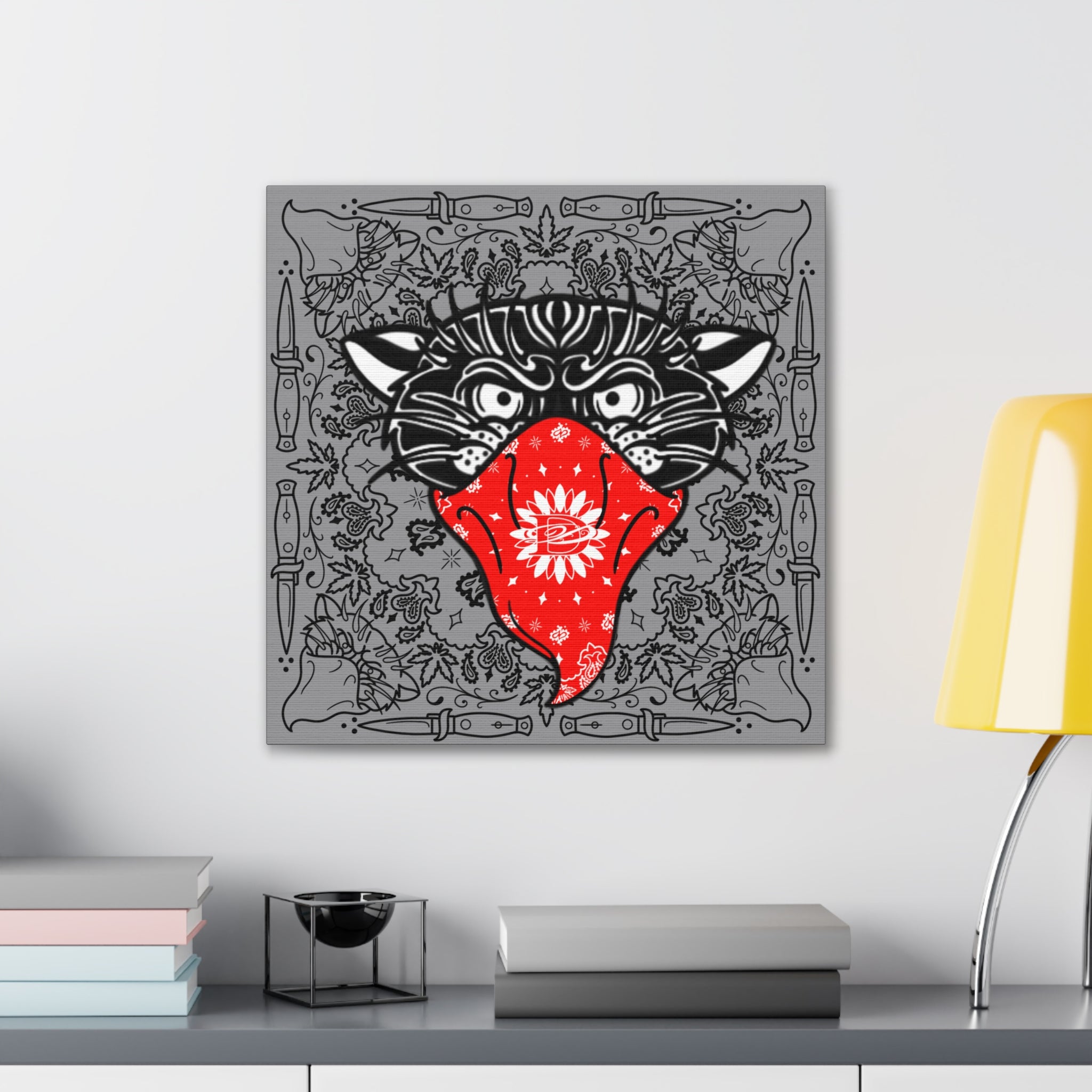 DD Custom Bandana Print Bandito Panther Canvas Wall Art