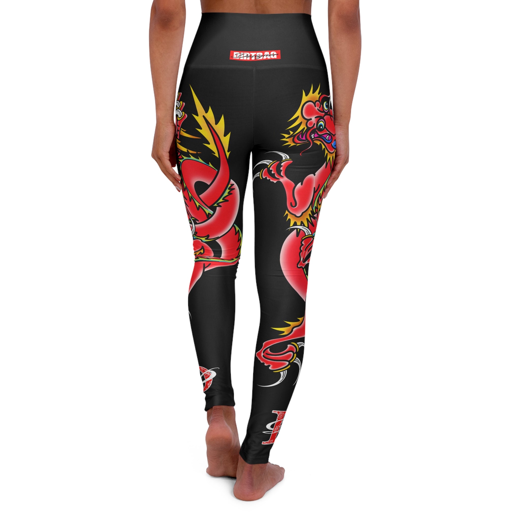 Custom Dragon Print High Waisted Leggings AOP