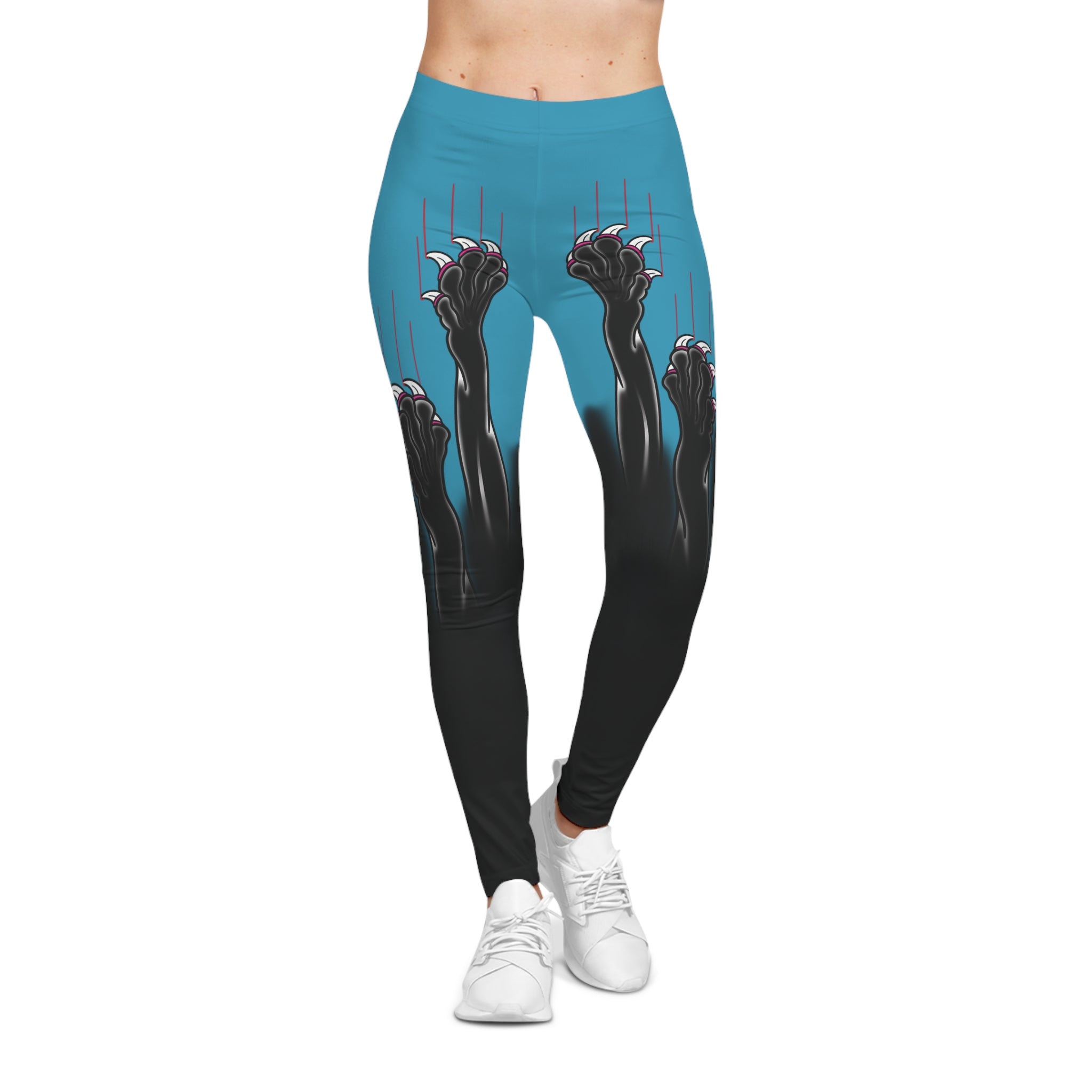 Clawing Panther Paws Print Casual Yoga Leggings (AOP)