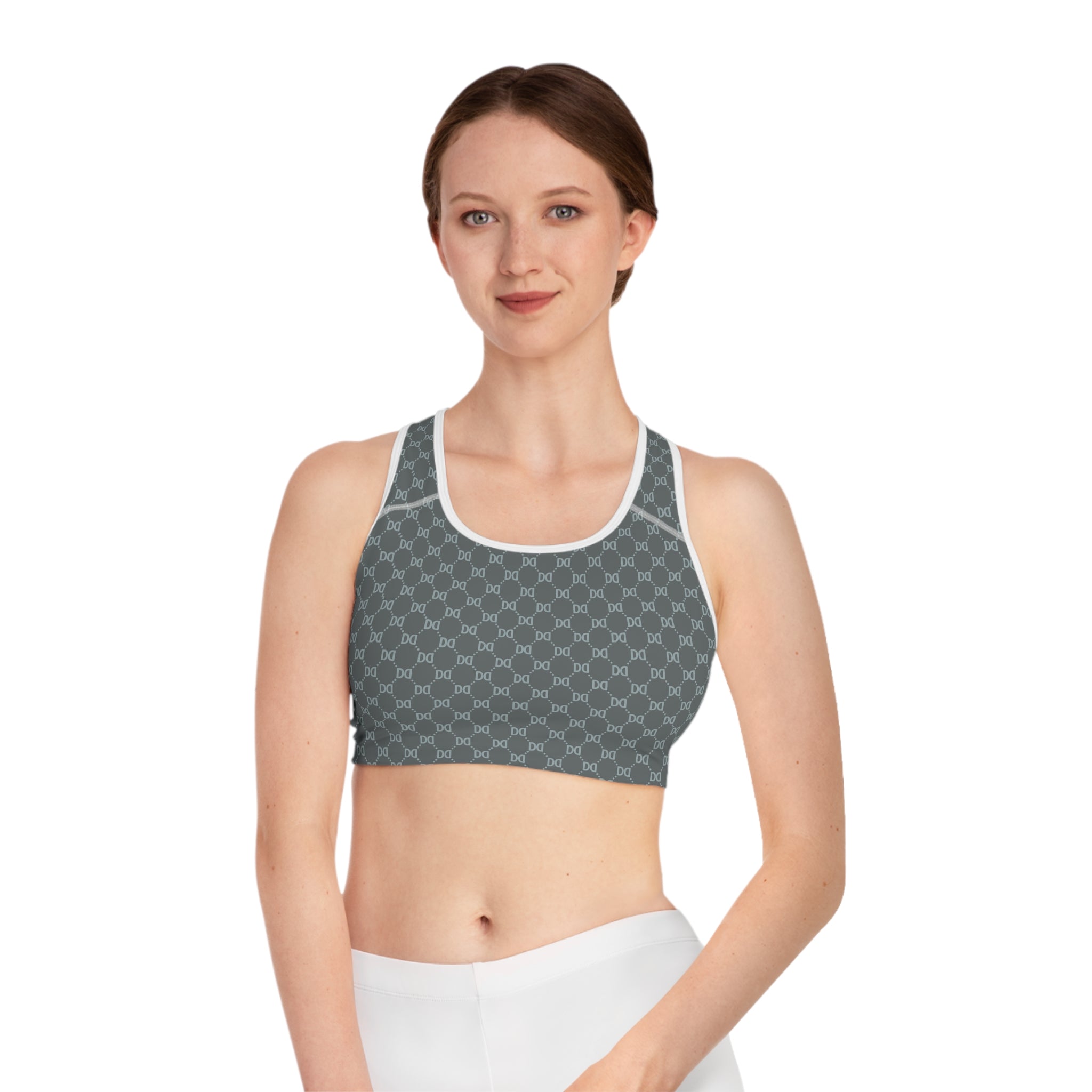 DD Monogram Pattern Sports Bra AOP
