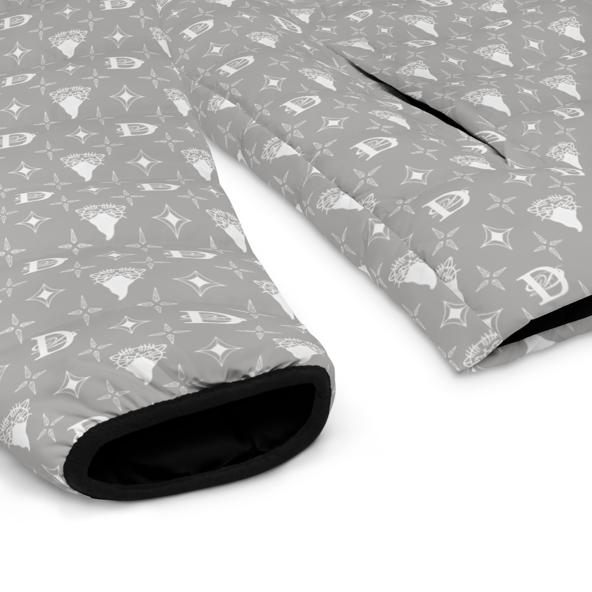 Bandito Panther Custom Monogram Print Men's Puffer Jacket Outerwear AOP