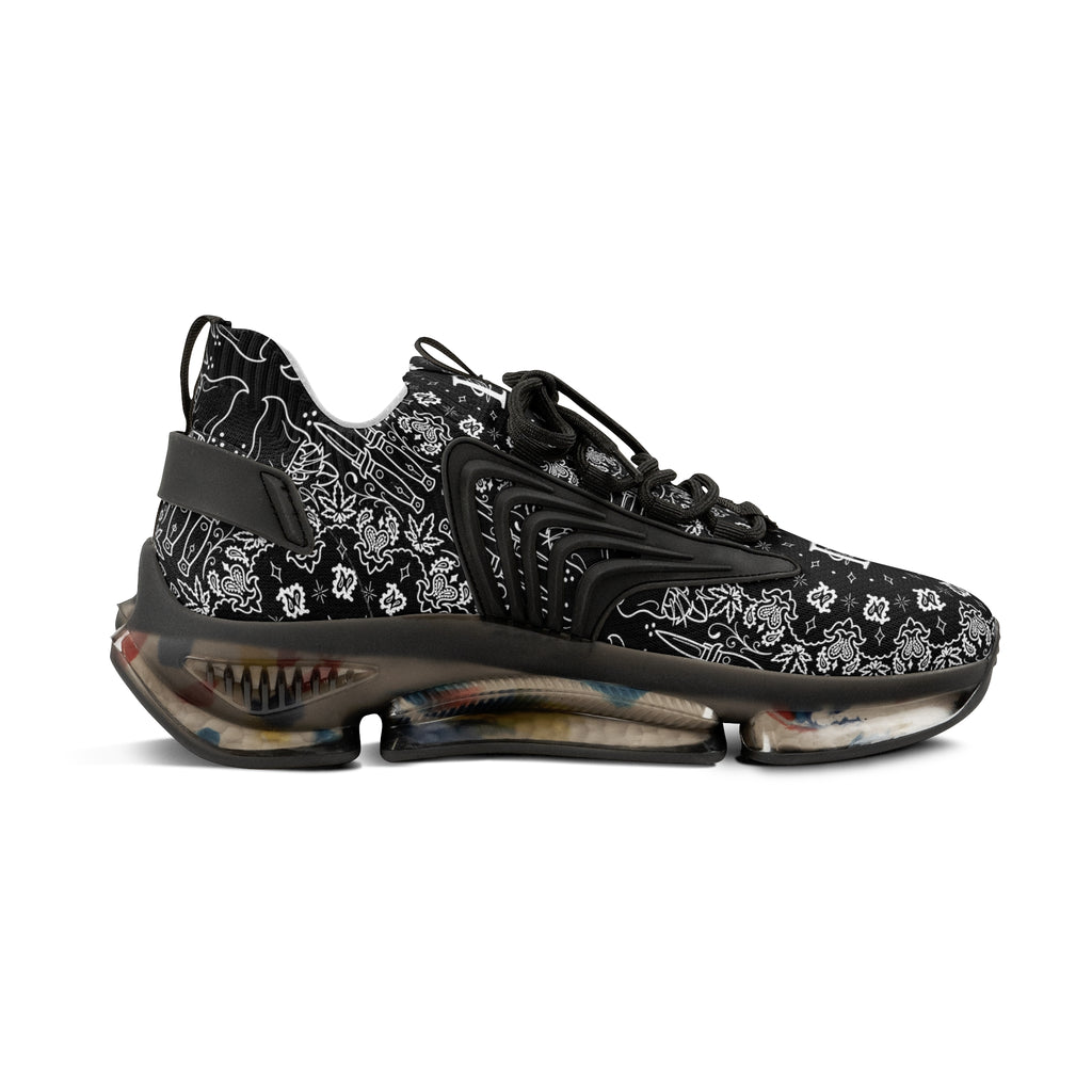 DD Custom Bandana Print Men's Mesh Sneakers AOP