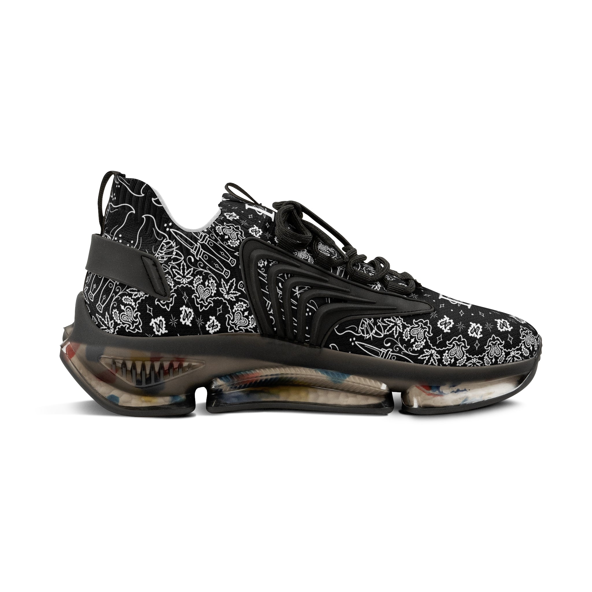DD Custom Bandana Print Men's Mesh Sneakers AOP