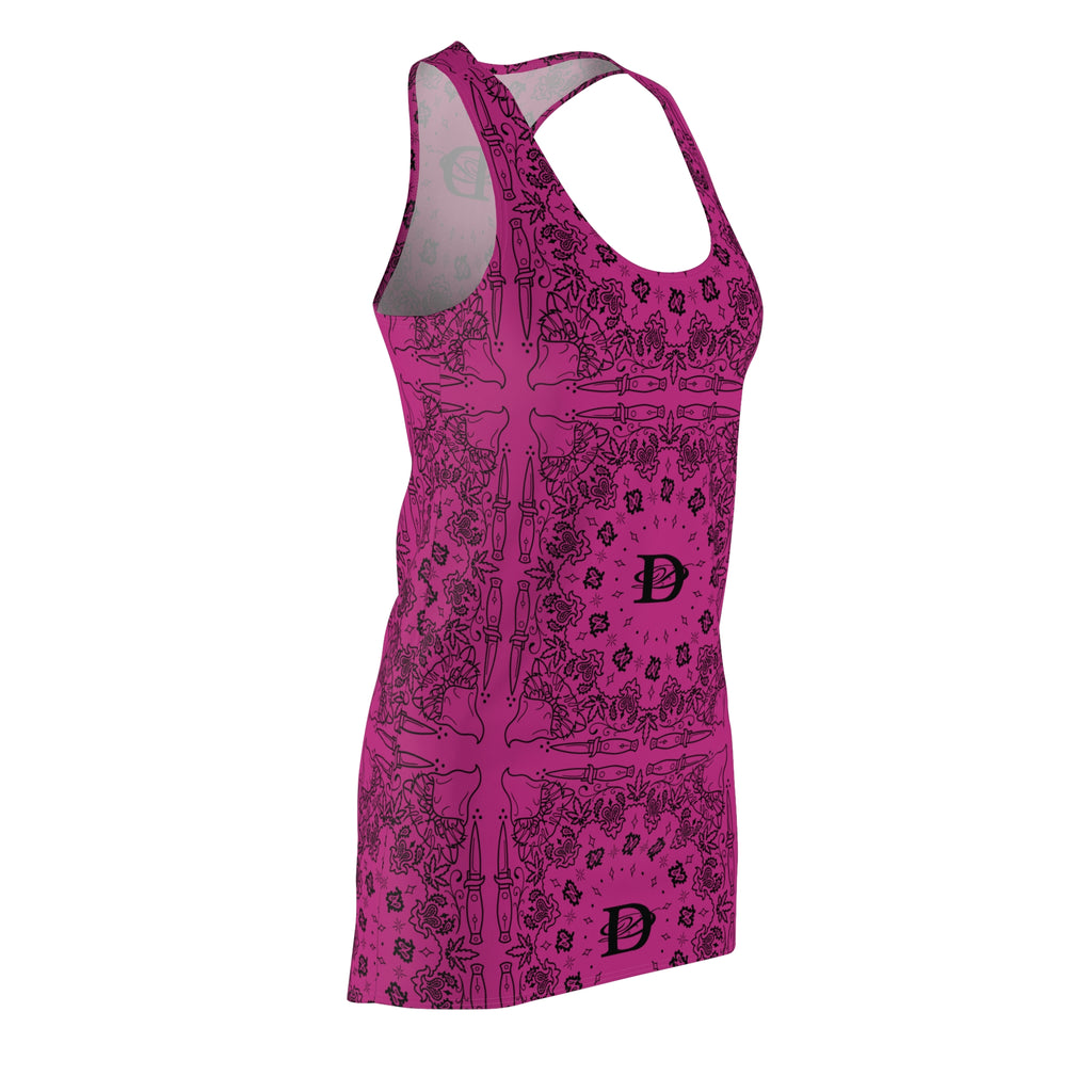 DD Custom Bandana Pattern Women's Racerback Dress AOP