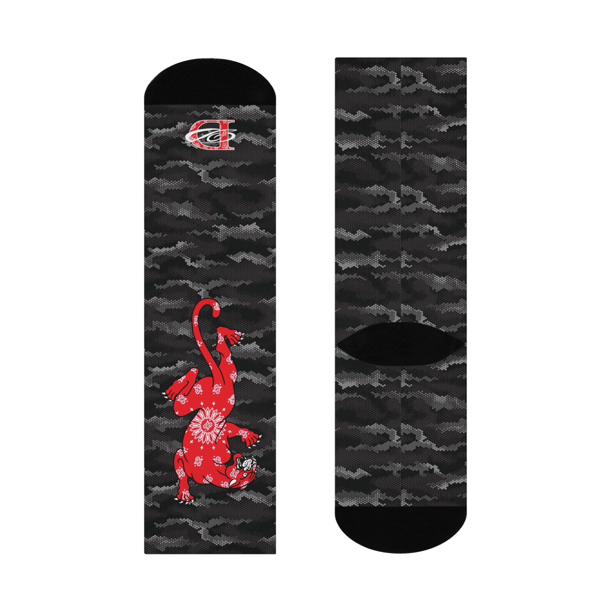 DD Climbing Panther Digital Hexagon Urban Camo Crew Socks AOP