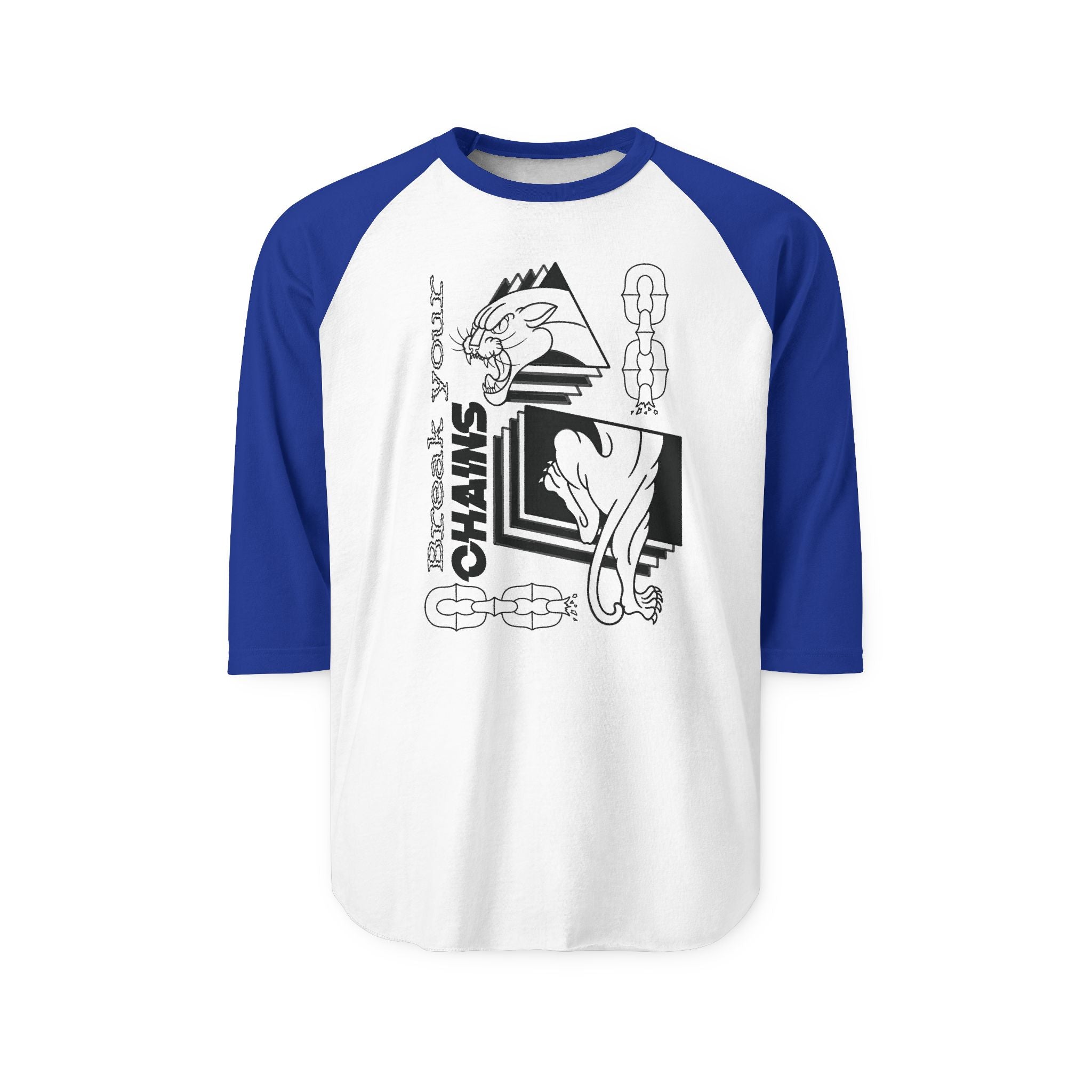 "Break Your Chains" Panther Print Unisex Three-Quarter Sleeve Raglan Shirt