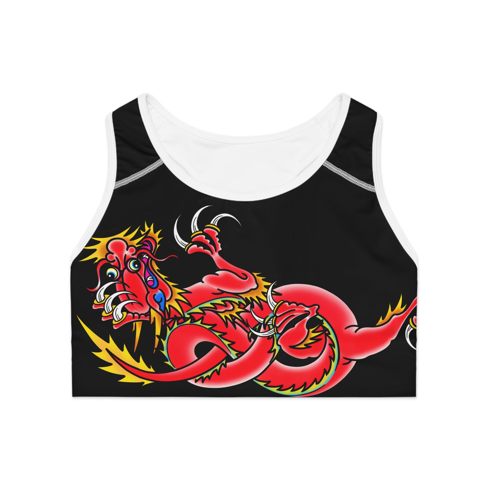 Custom Dragon Print Sports Bra