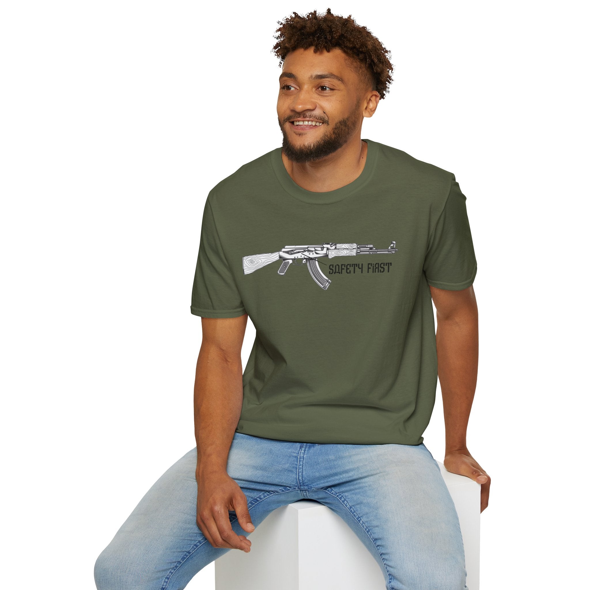 "Safety First" AK-47 Unisex Softstyle T-Shirt