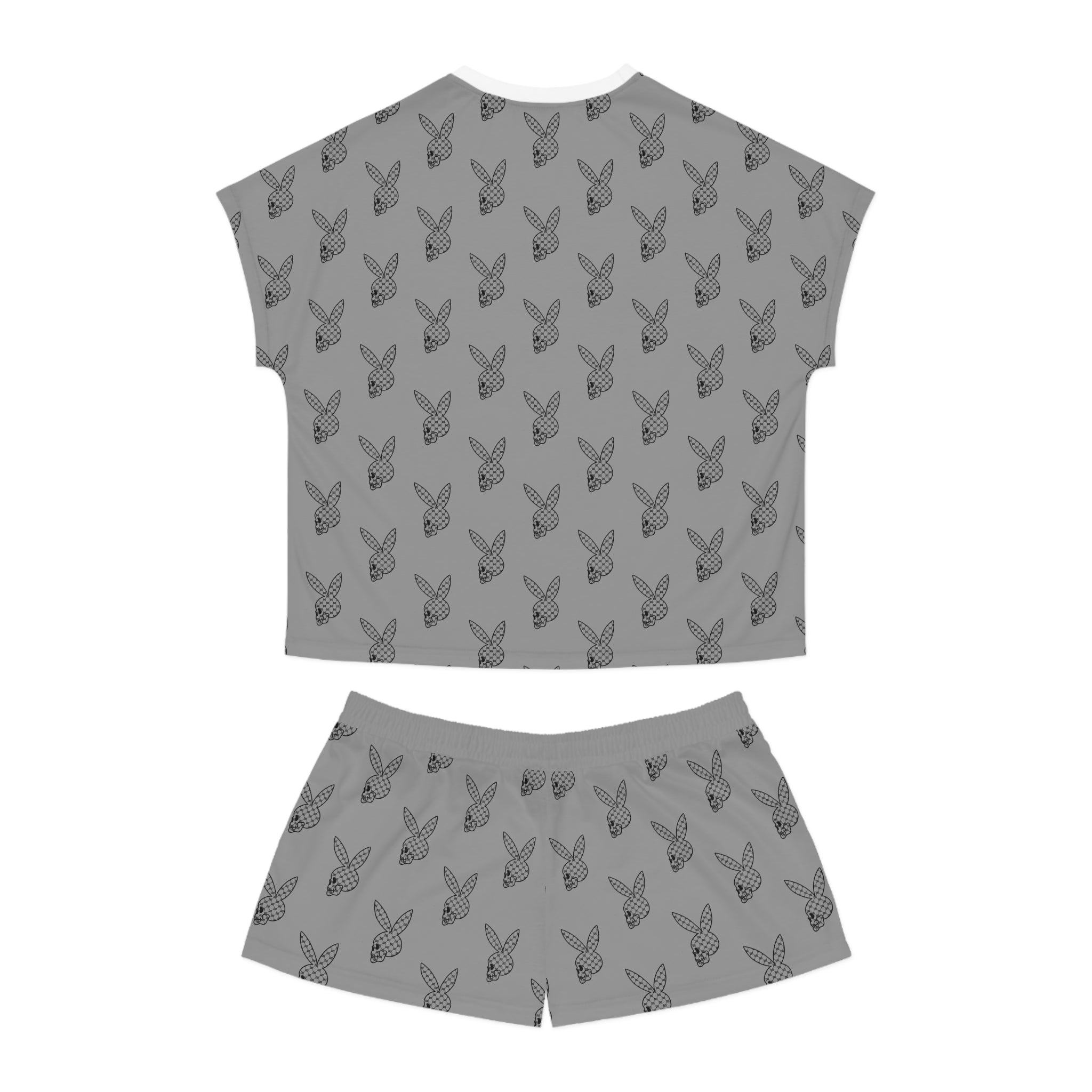 DD Custom Monogram Bunny Skull Women's Pajama Set AOP