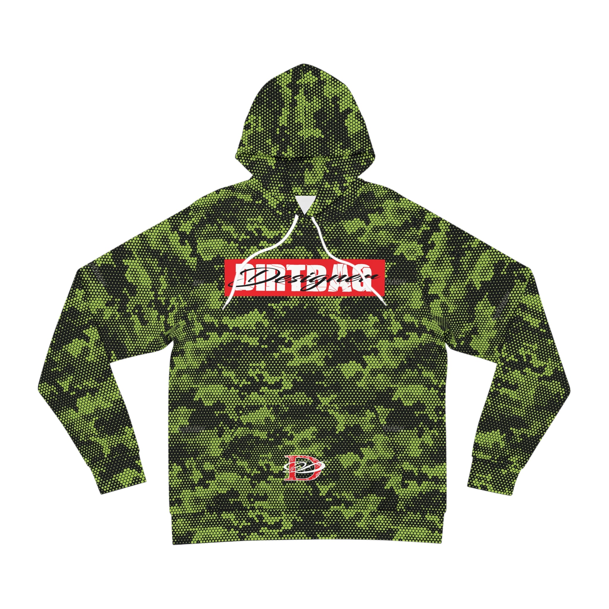 DD Box Logo W/ Climbing Bandana Panther Unisex Lime Green Digital Hexagon Camo Hoodie AOP