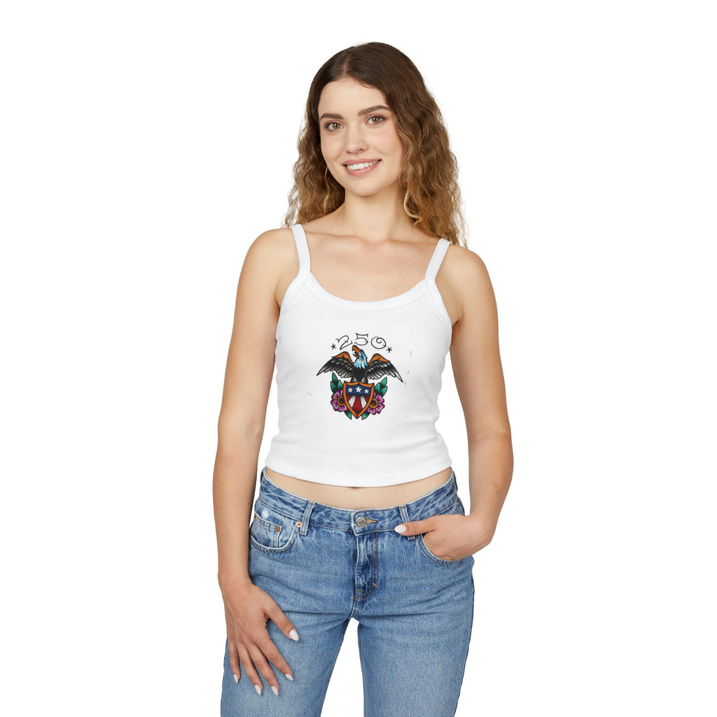 250th Anniversary Eagle w/Flag Shield Spaghetti Strap Woman's Tank Top
