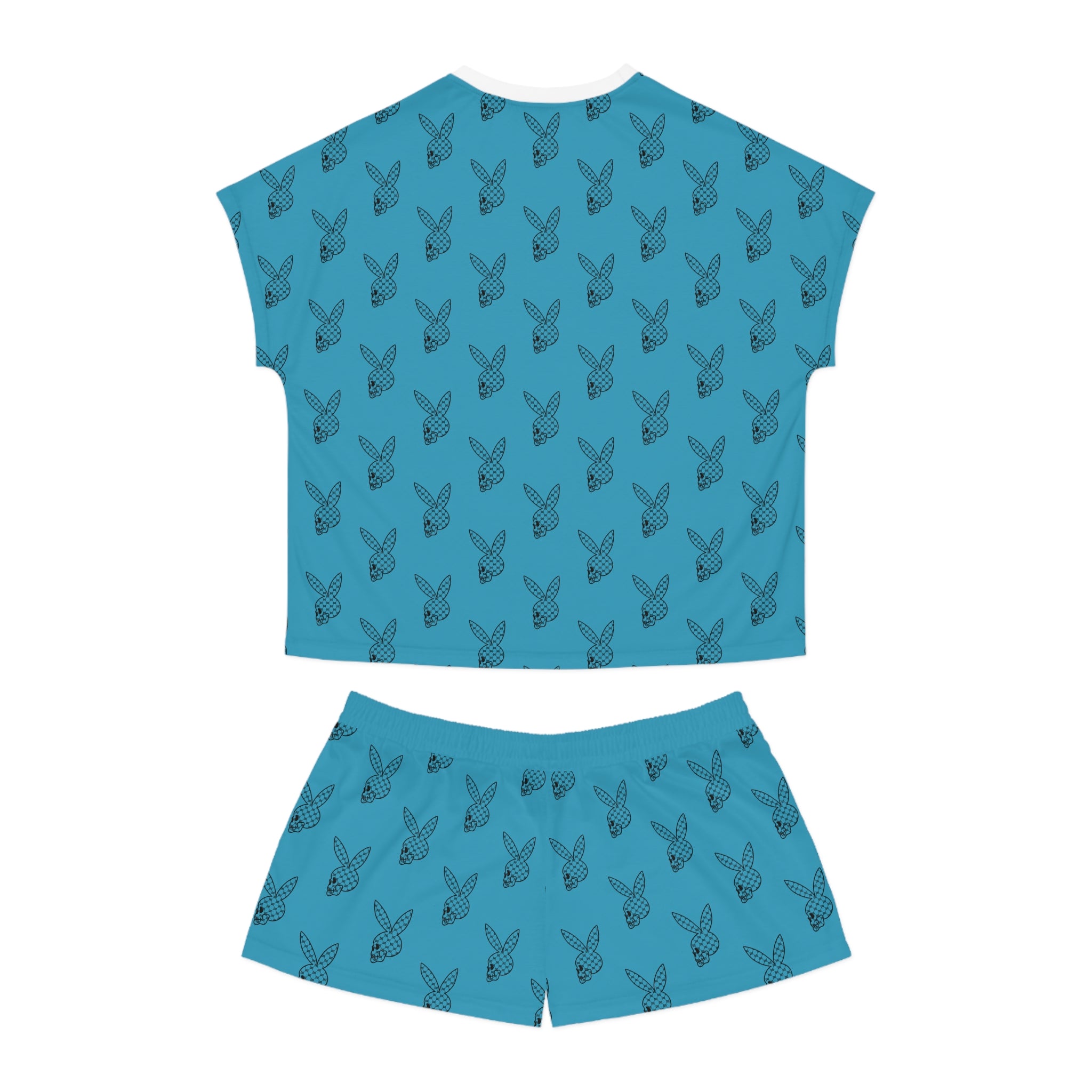 DD Custom Monogram Bunny Skull Women's Pajama Set AOP