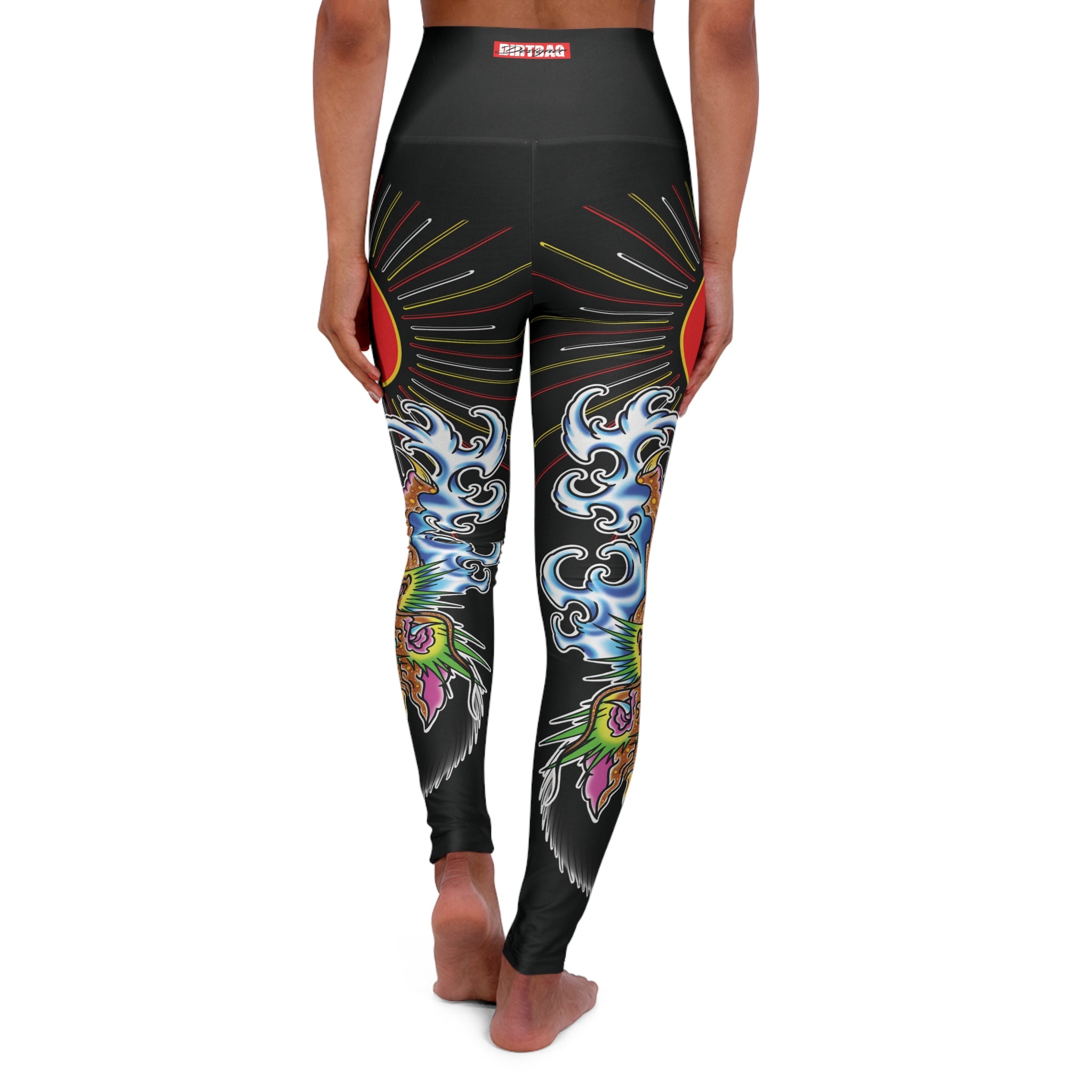 Dragon and Sun Custom Print High Waisted Yoga Leggings (AOP)