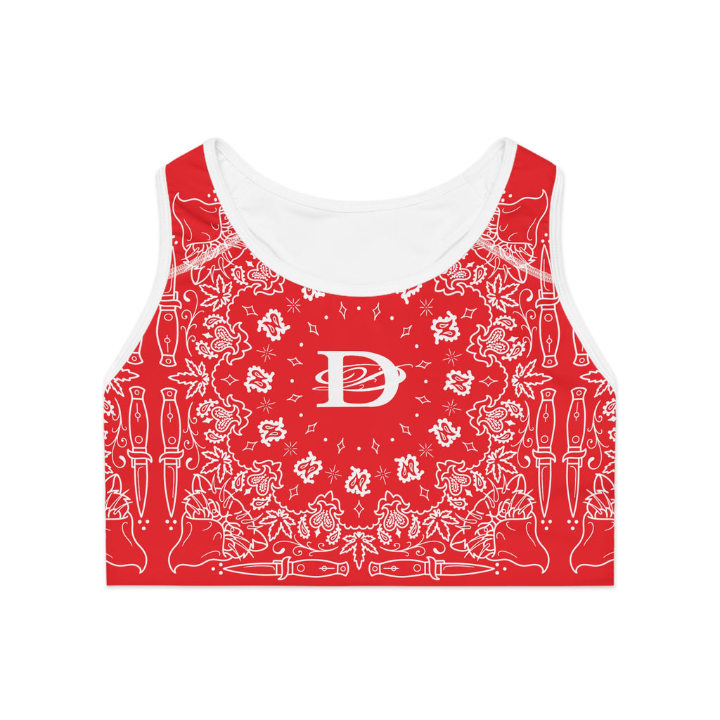 DD Custom Bandana Print  Sports Bra AOP