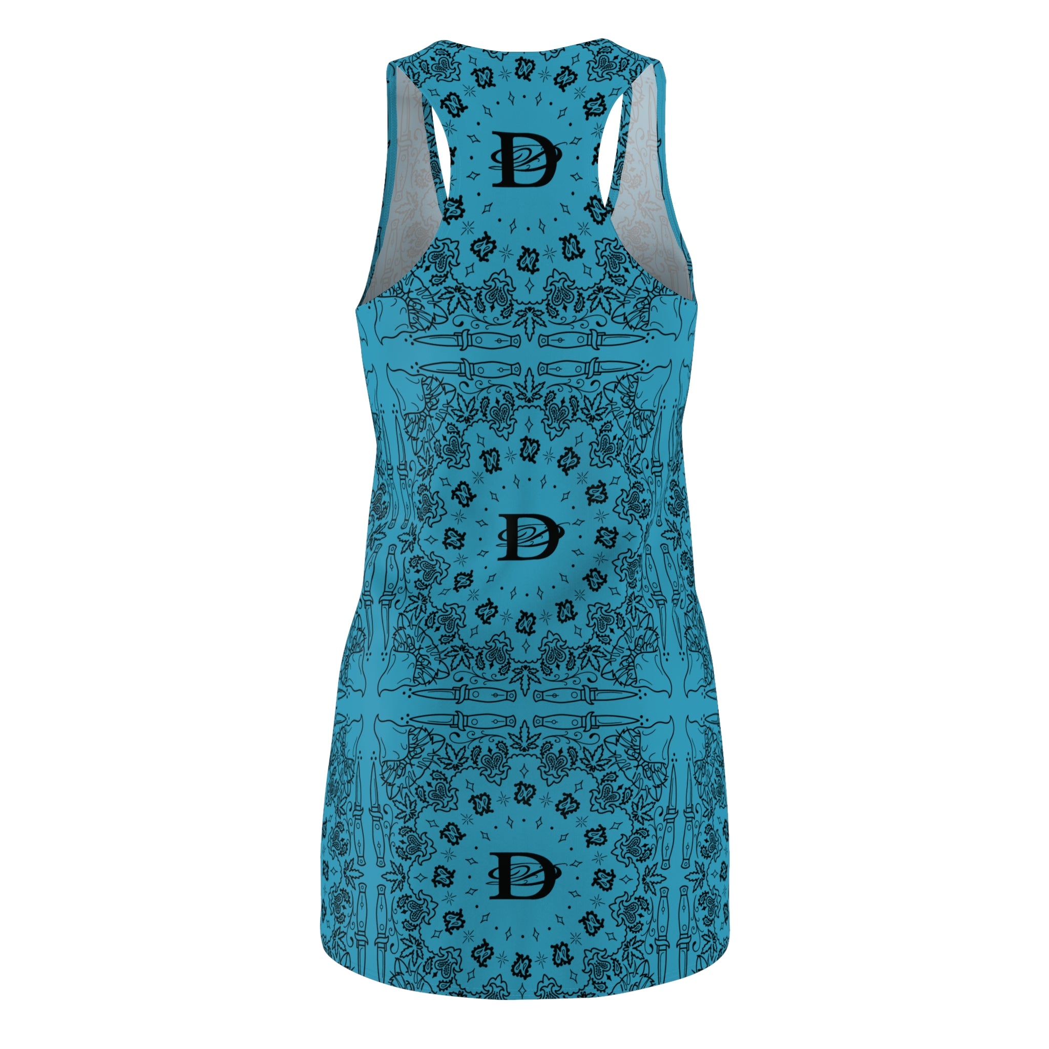 DD Custom Bandana Pattern Women's Racerback Dress AOP
