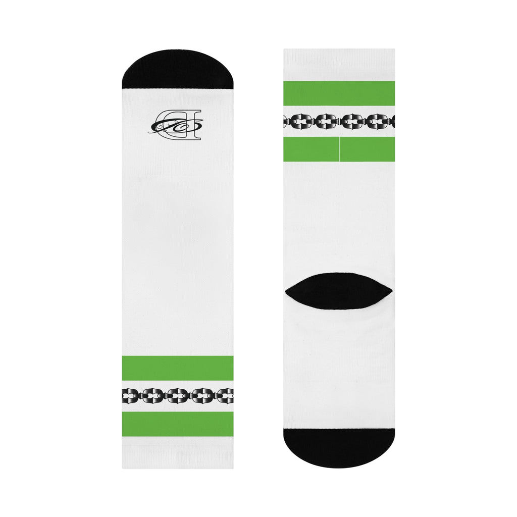 Old School Tube Sock Traditional Tattoo Chain Pattern Crew Socks AOP
