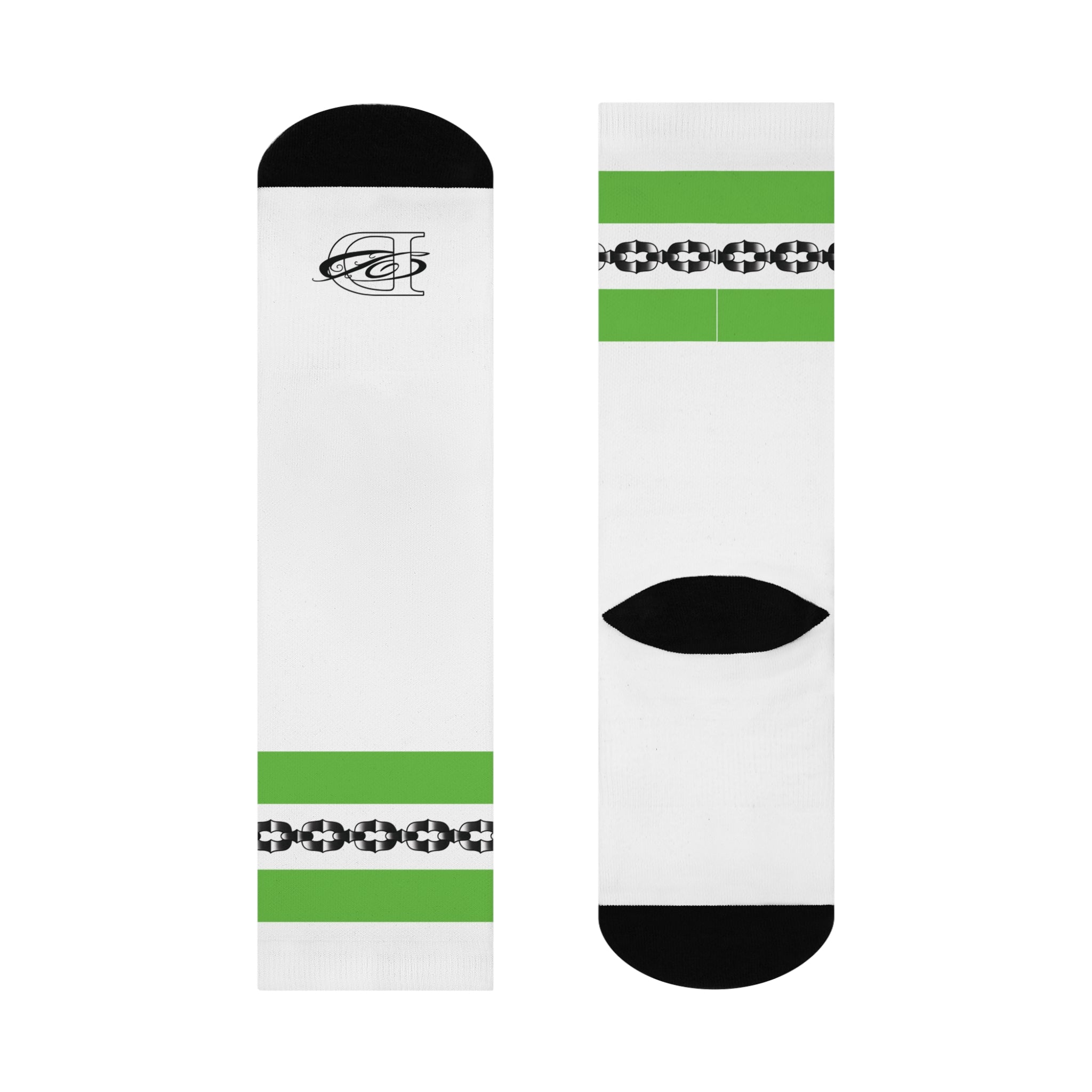 Old School Tube Sock Traditional Tattoo Chain Pattern Crew Socks AOP