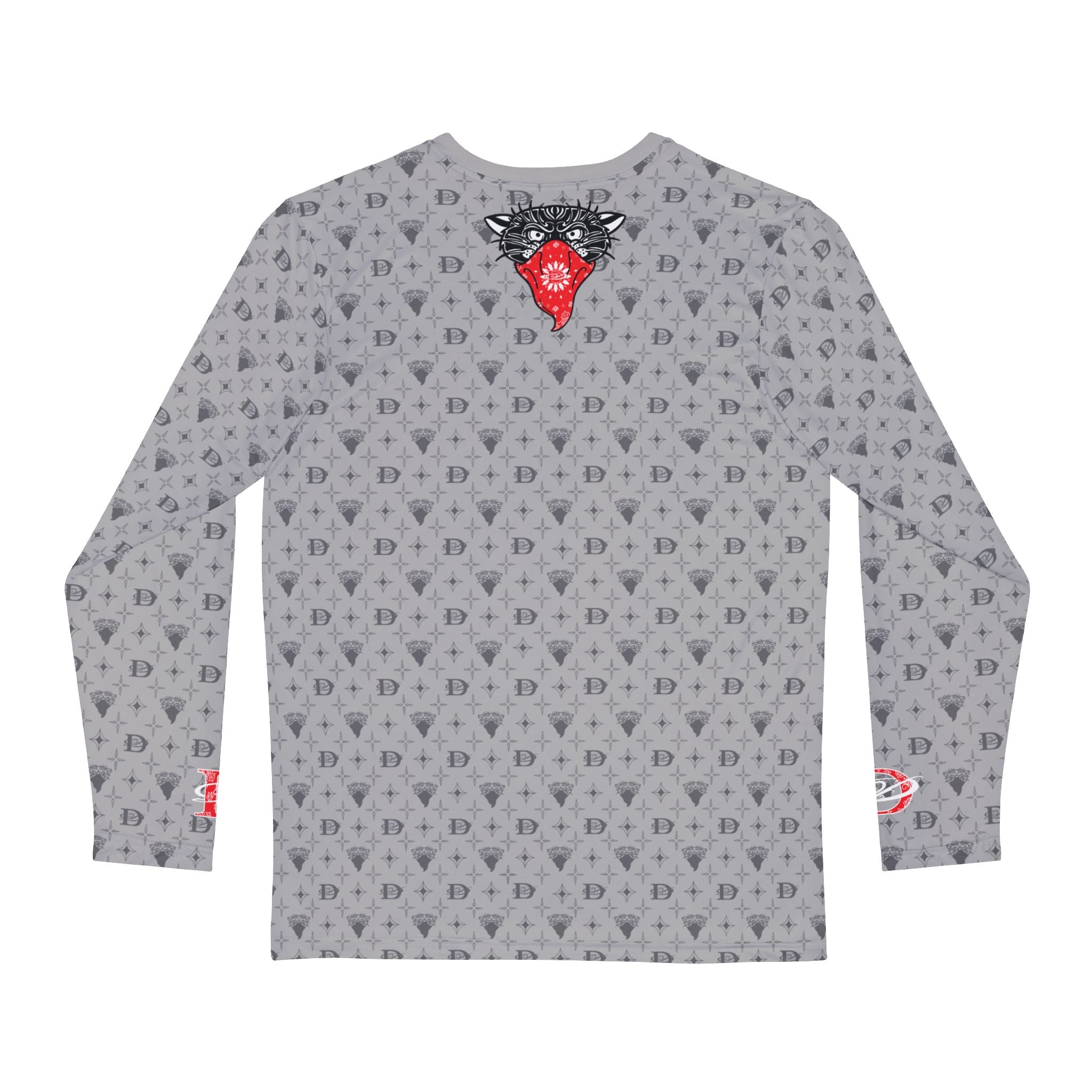 Bandito Panther Custom Monogram Print w/ Box Logo Unisex Longsleeve T-Shirt AOP