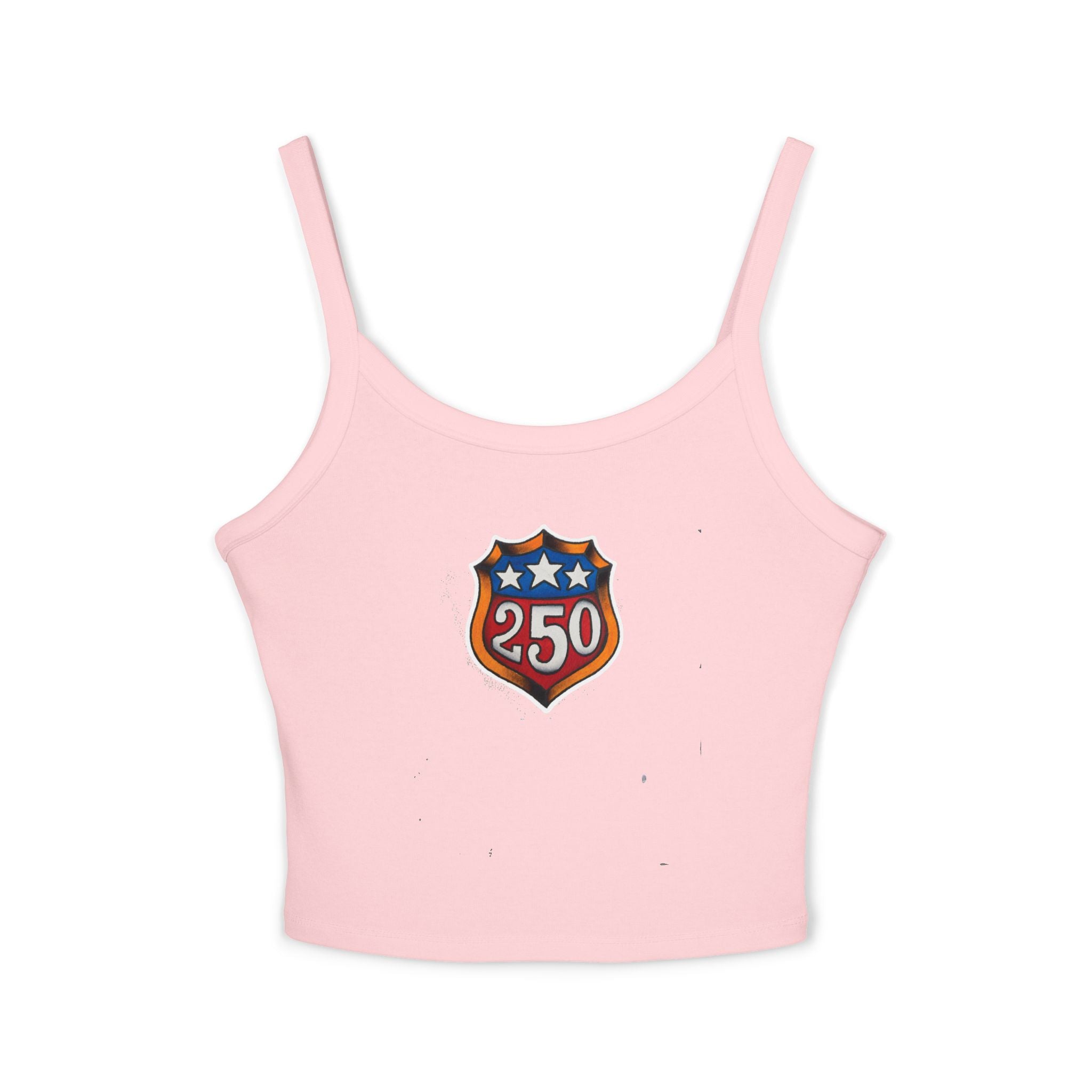 250th Anniversary Shield Tattoo Design Spaghetti Strap Woman's Tank Top