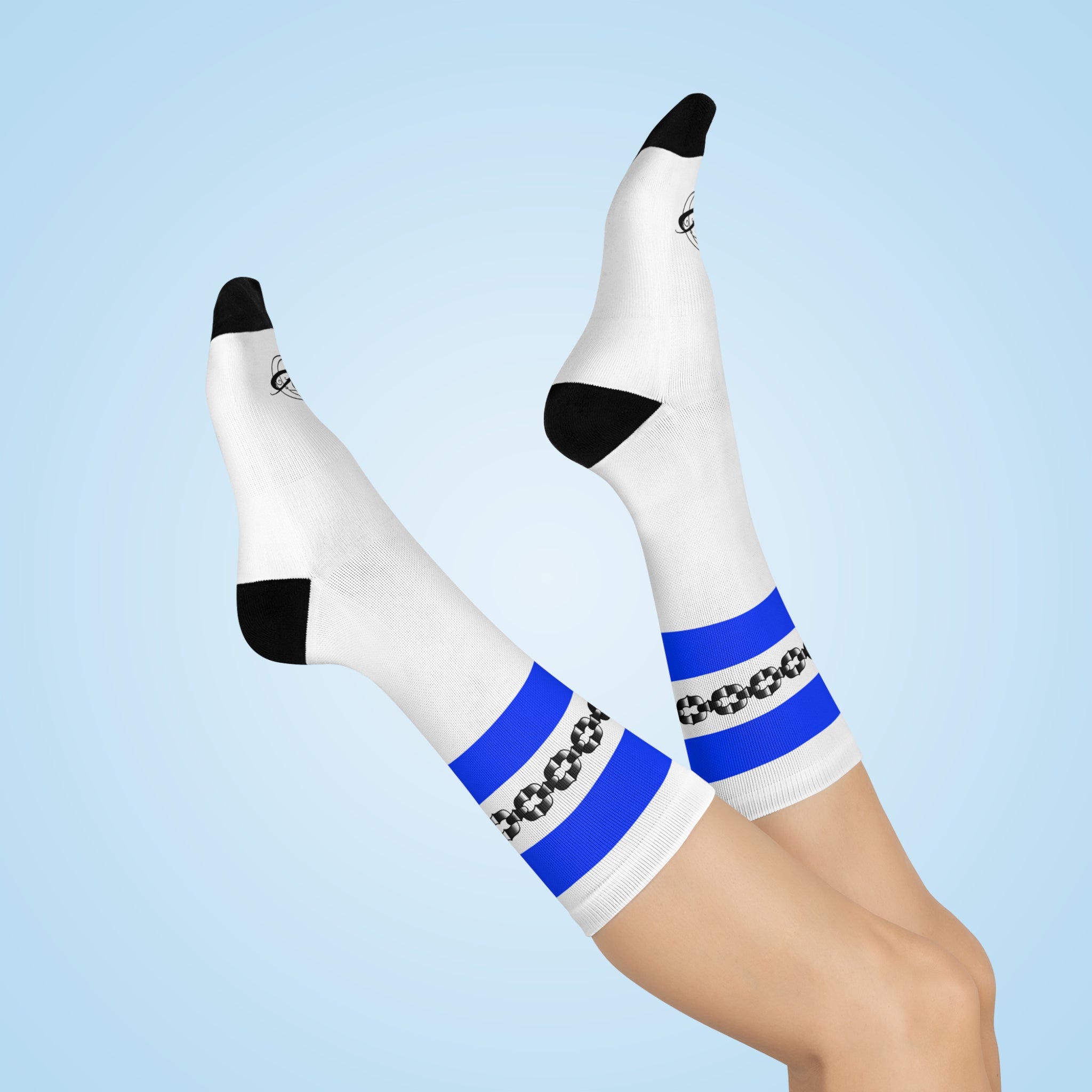 Old School Tube Sock Pattern Traditional Tattoo Chain Crew Socks AOP