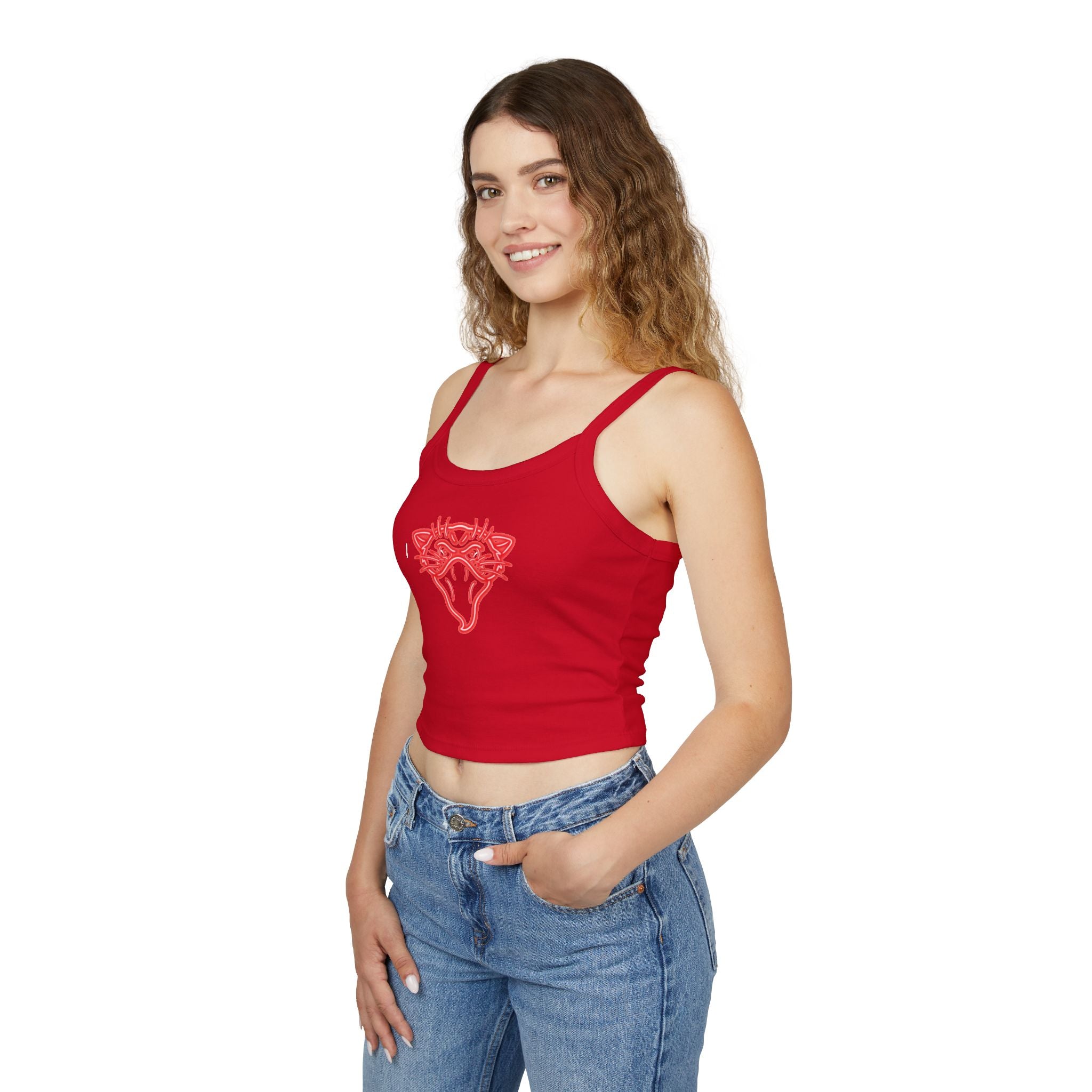 Neon Bandito Panther Design Spaghetti Strap Woman's Tank Top