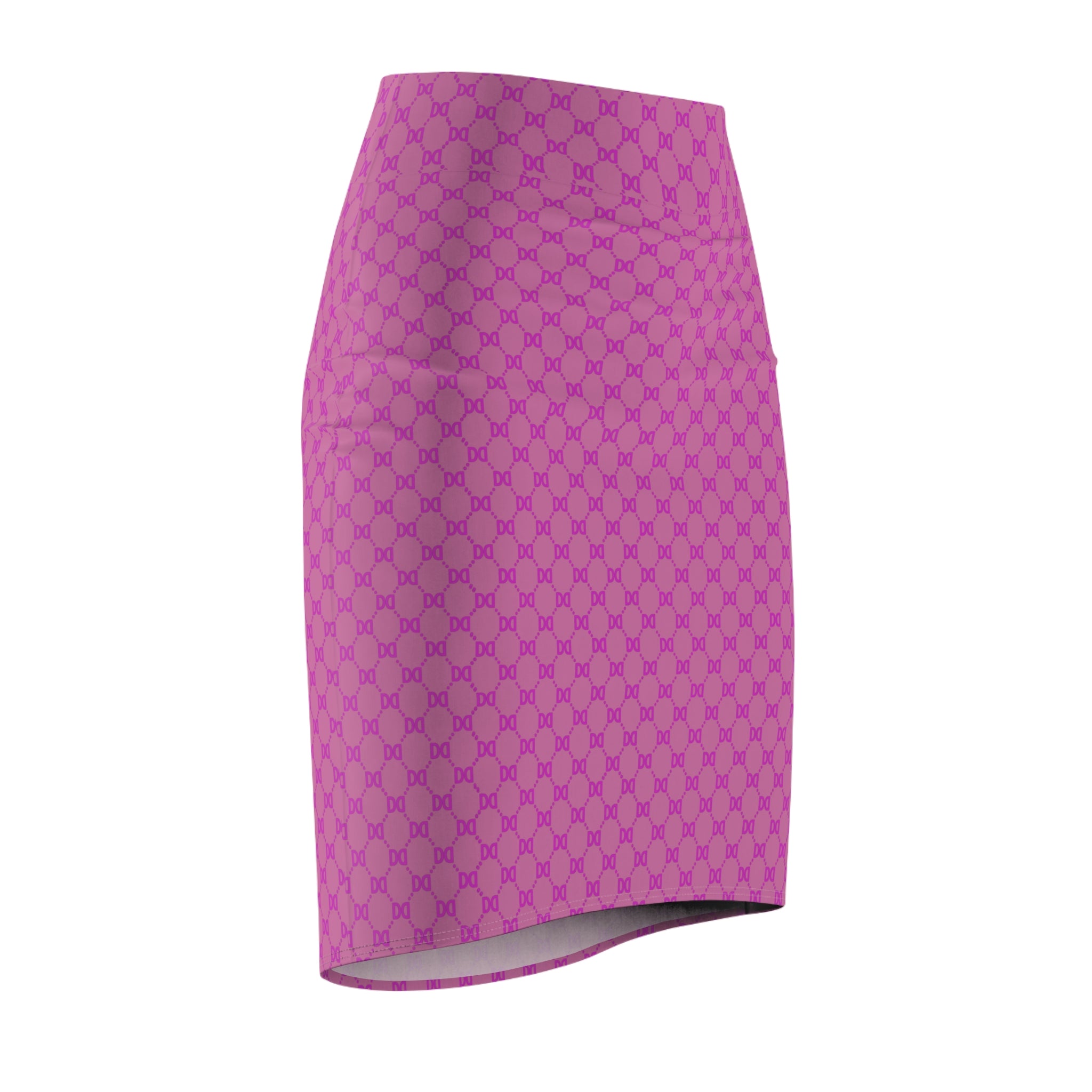 DD Custom Monogram Print Women's Pencil Skirt AOP