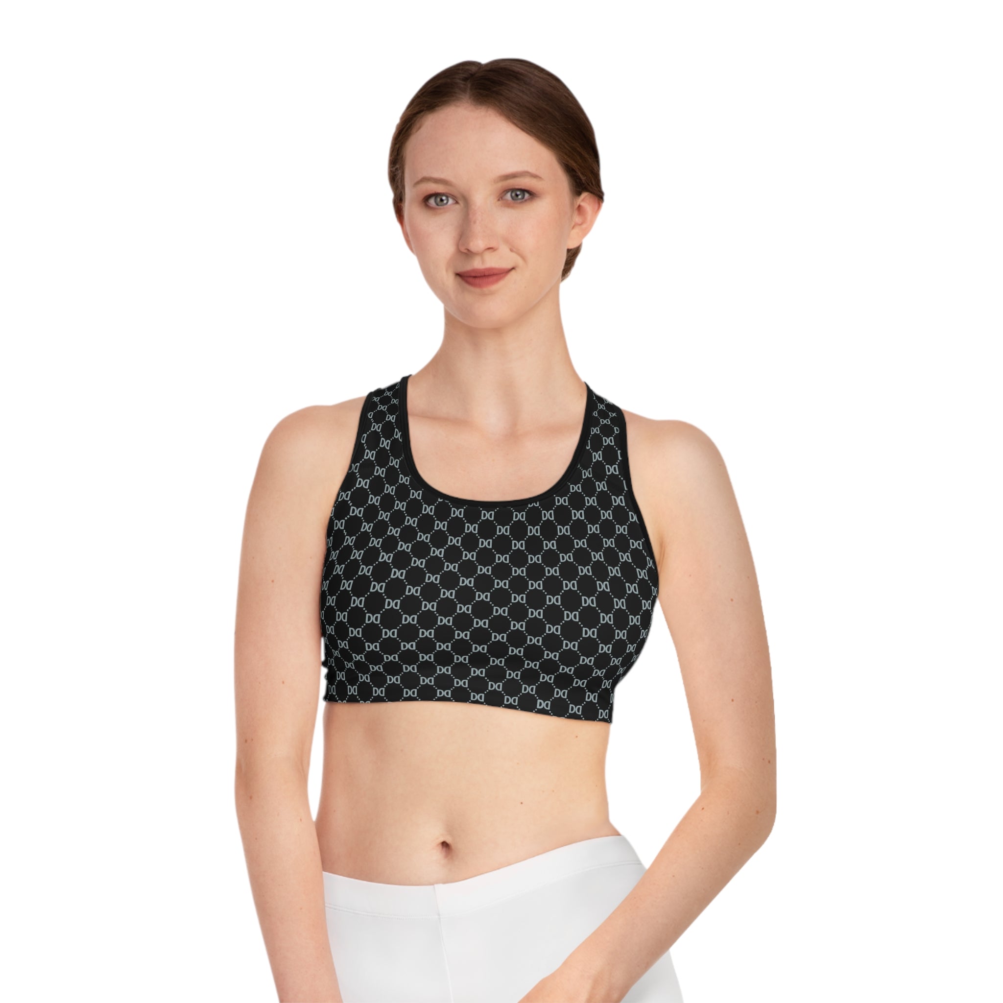DD Monogram Pattern Sports Bra AOP