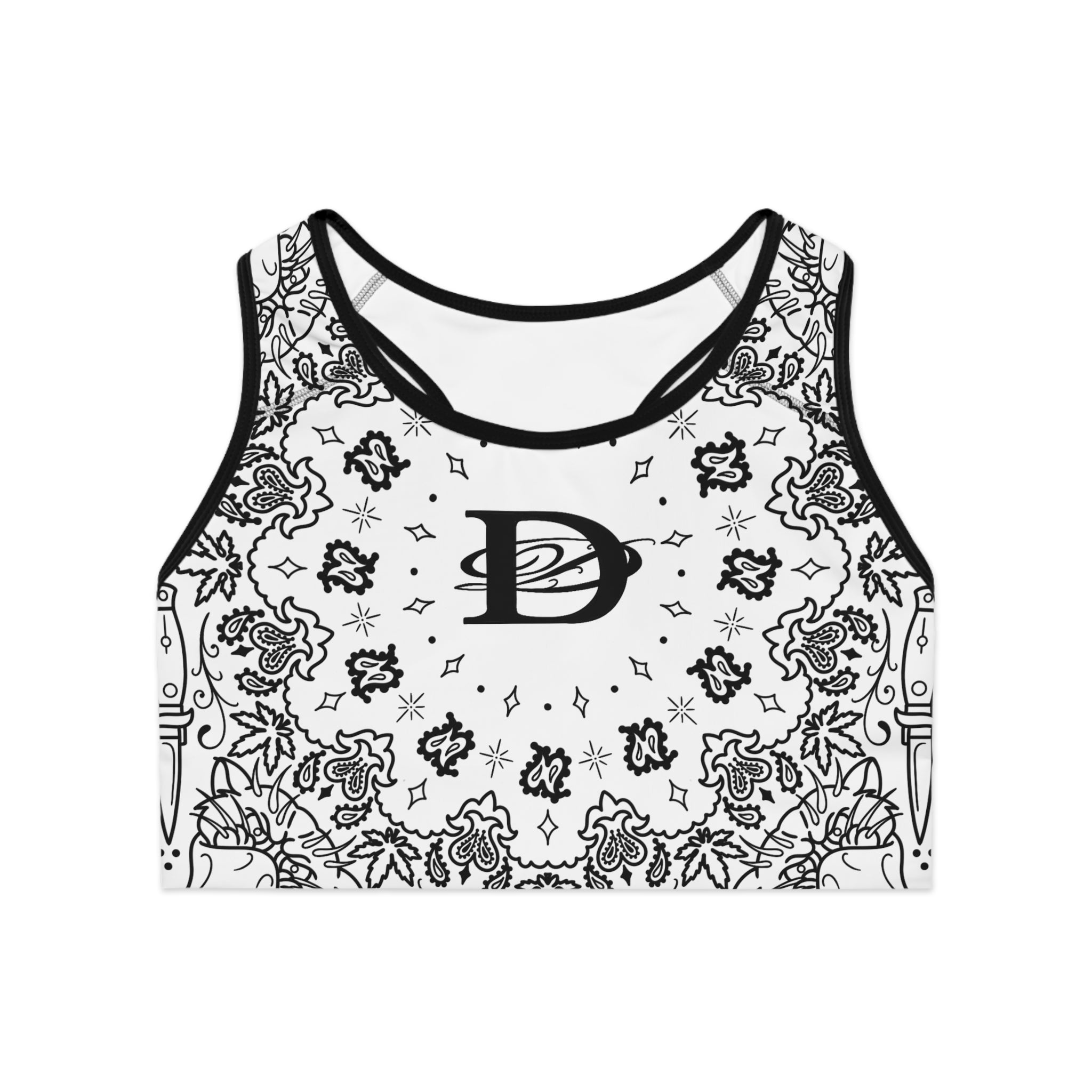DD Custom Bandanna Print Sports Bra