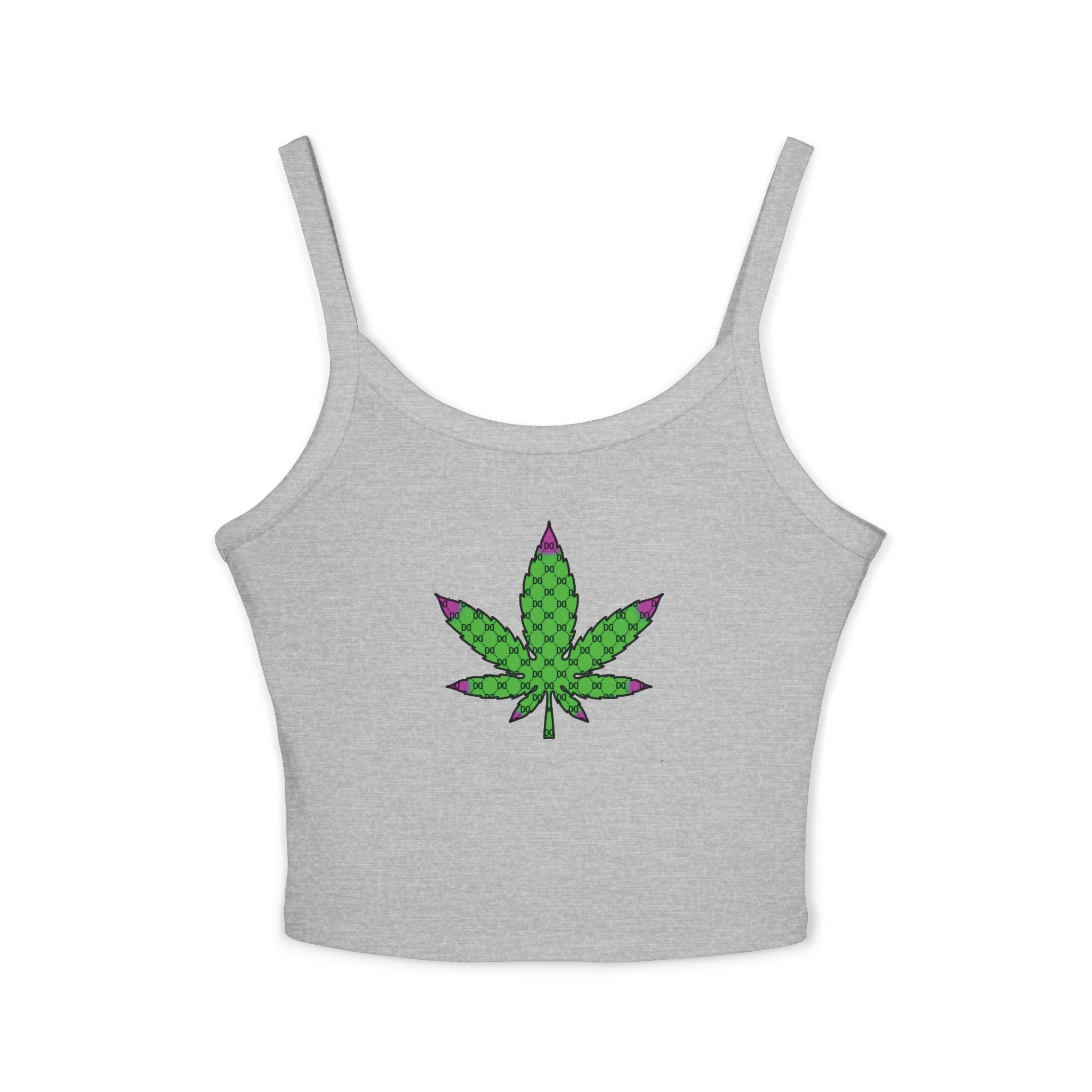 Cannabis Leaf w/DD Monogram Spaghetti Strap Tank Top