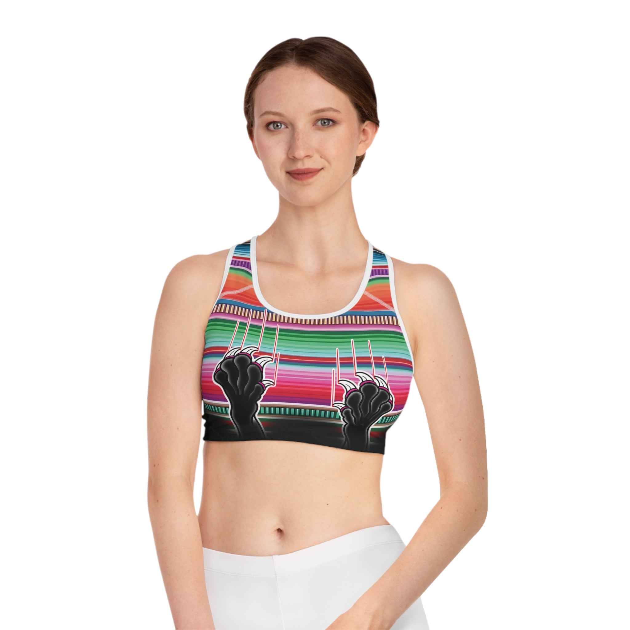 Clawing Panther Paws Print Sports Bra AOP