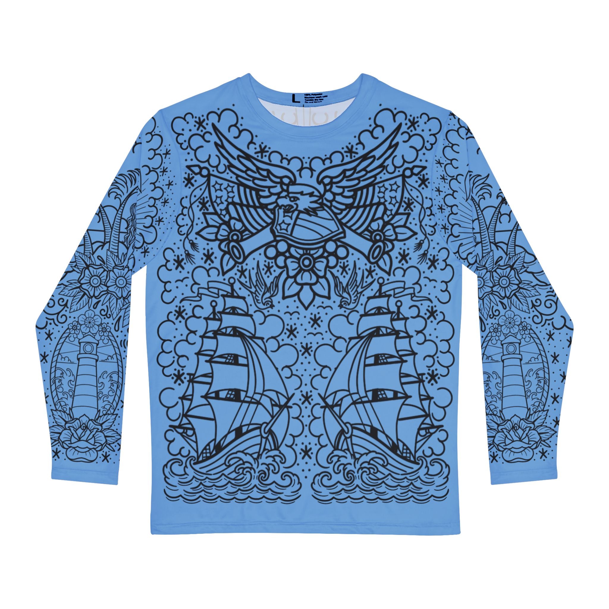 Traditional American Tattoo Body Suit Unisex Longsleeve T-Shirt AOP