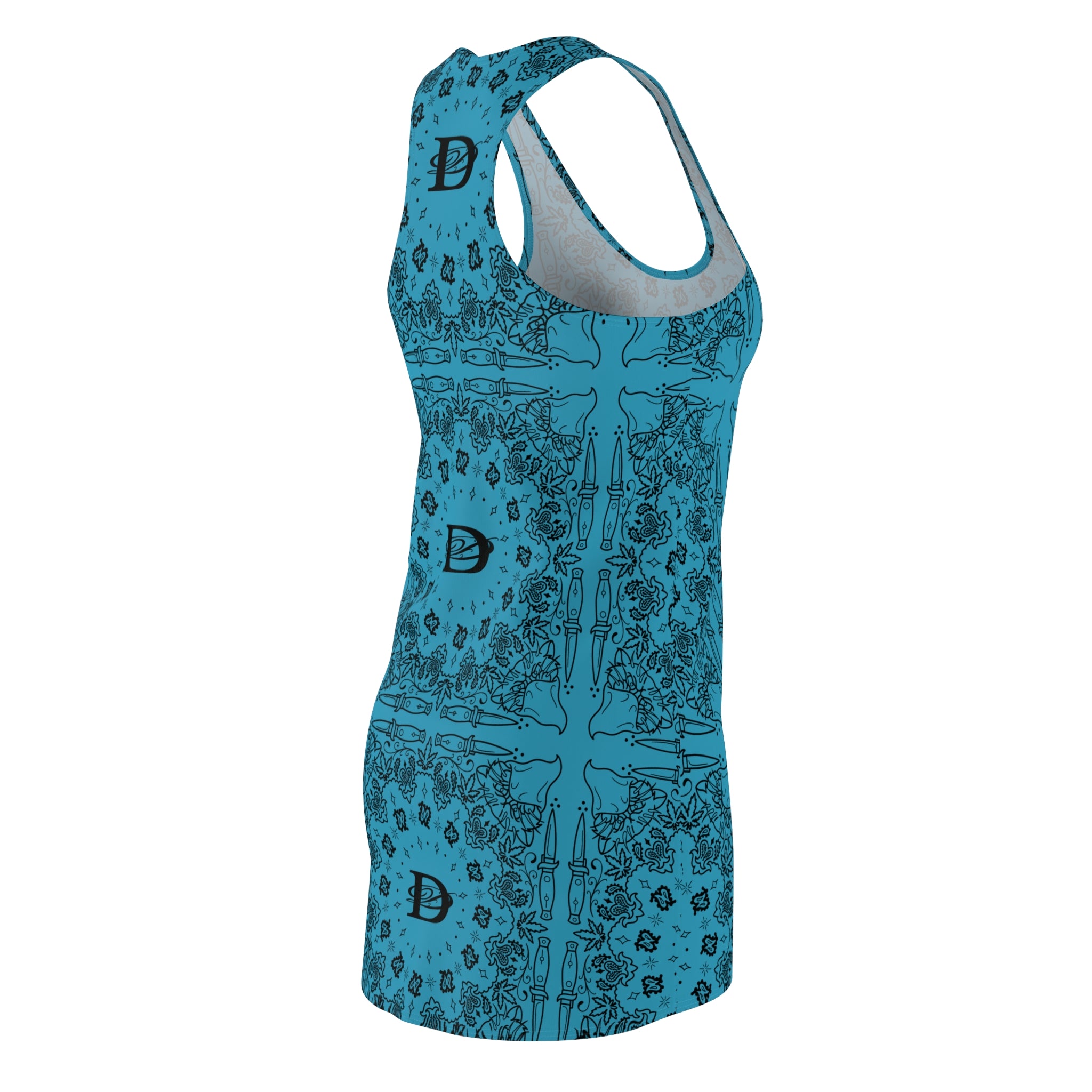 DD Custom Bandana Pattern Women's Racerback Dress AOP